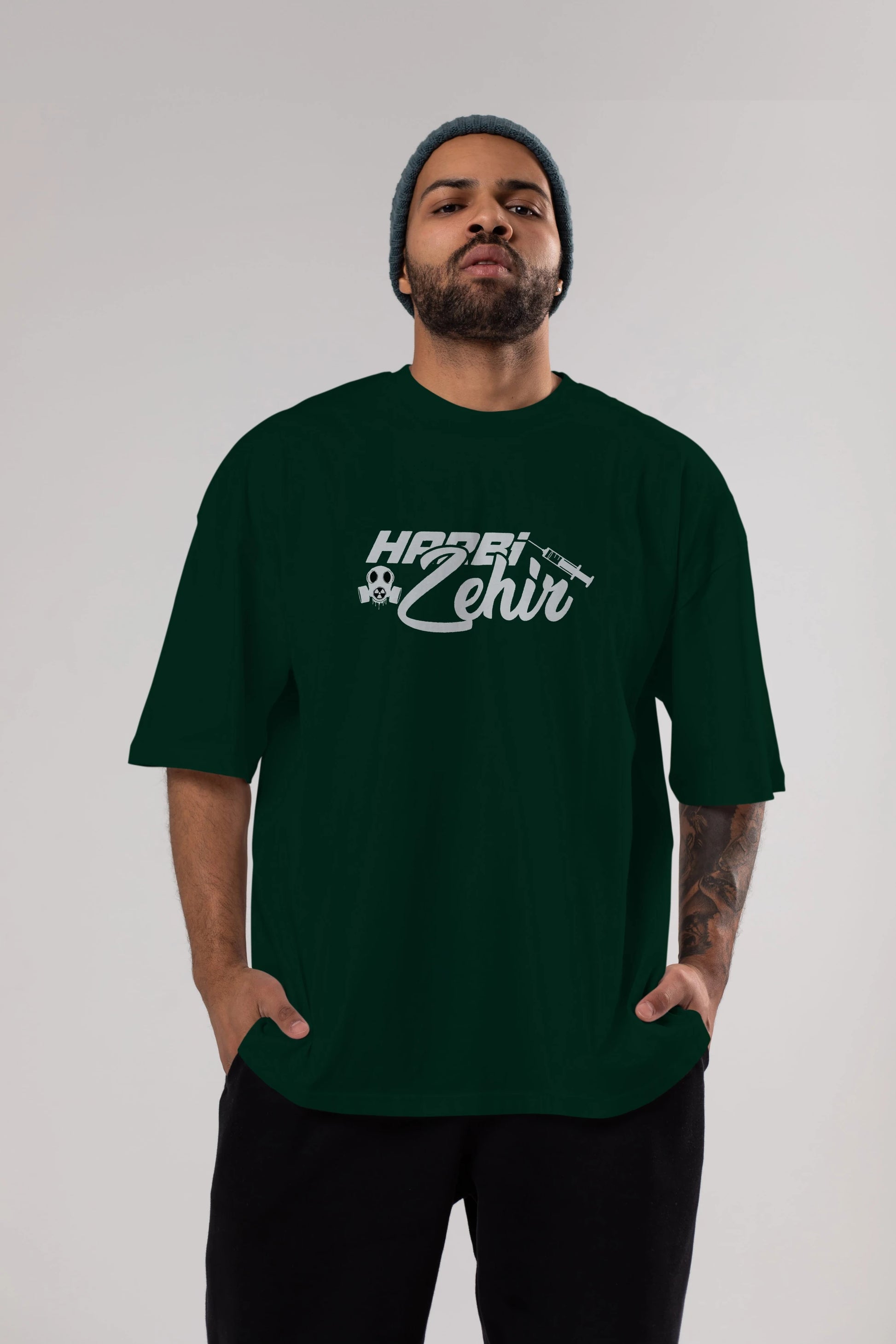 Harbi Zehir Ön Baskılı Oversize t-shirt %100 pamuk Erkek Kadın Unisex