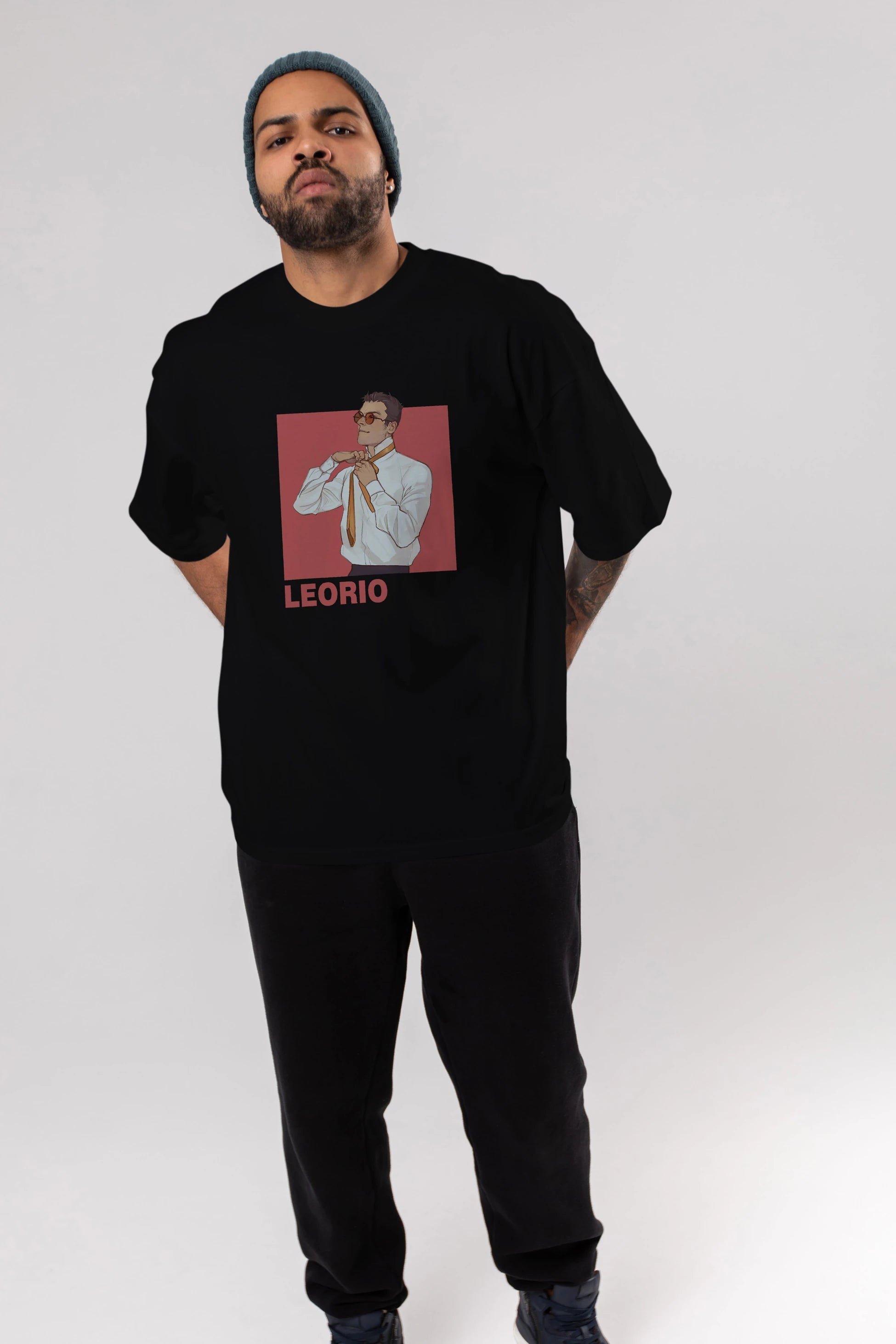 Leorio Paladiknight 5 Anime Ön Baskılı Oversize t-shirt %100 pamuk Erkek Kadın Unisex