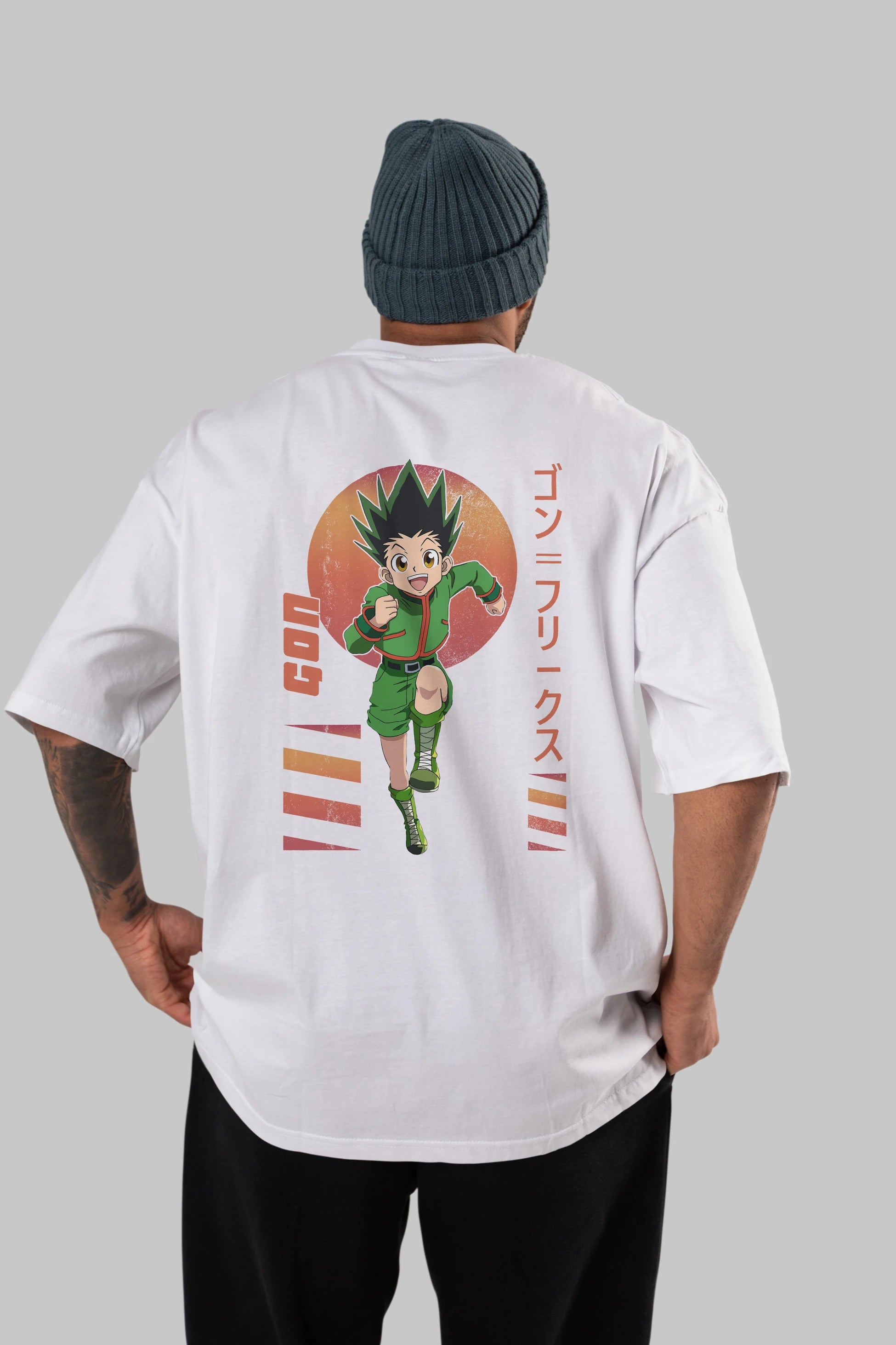 Gon Freecss HUNTER X HUNTER 2 Anime Arka Baskılı Oversize t-shirt Erkek Kadın Unisex