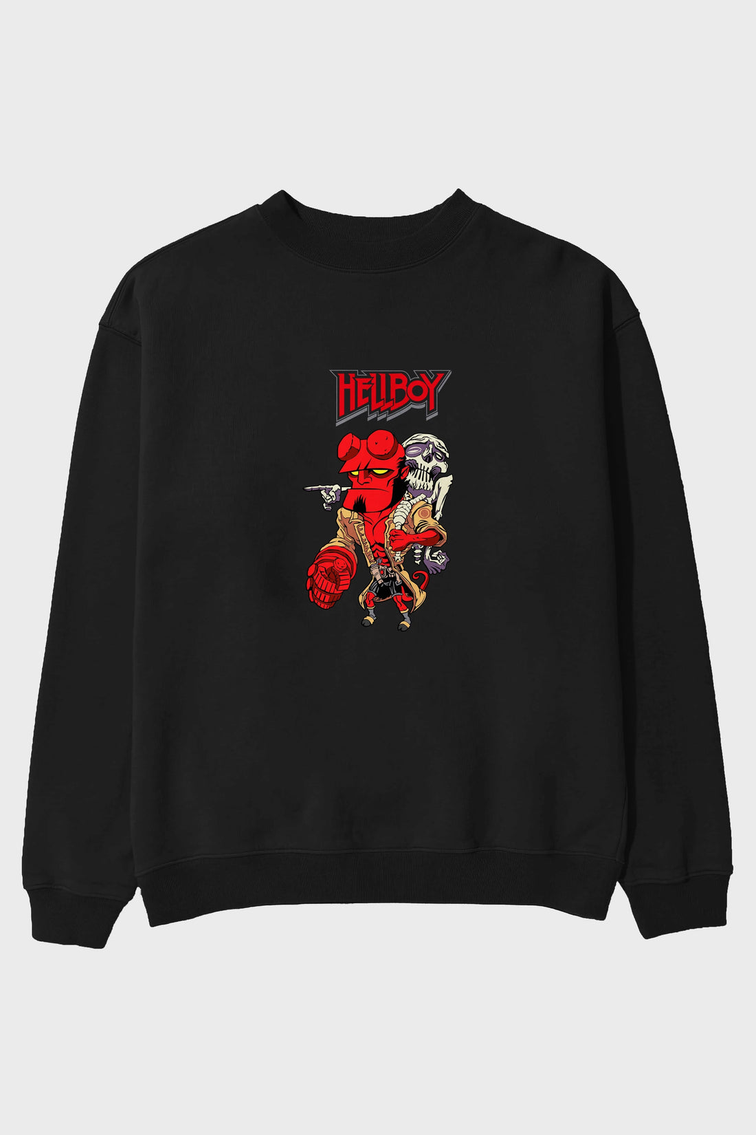 Hellboy (2) Ön Baskılı Oversize Sweatshirt Erkek Kadın Unisex