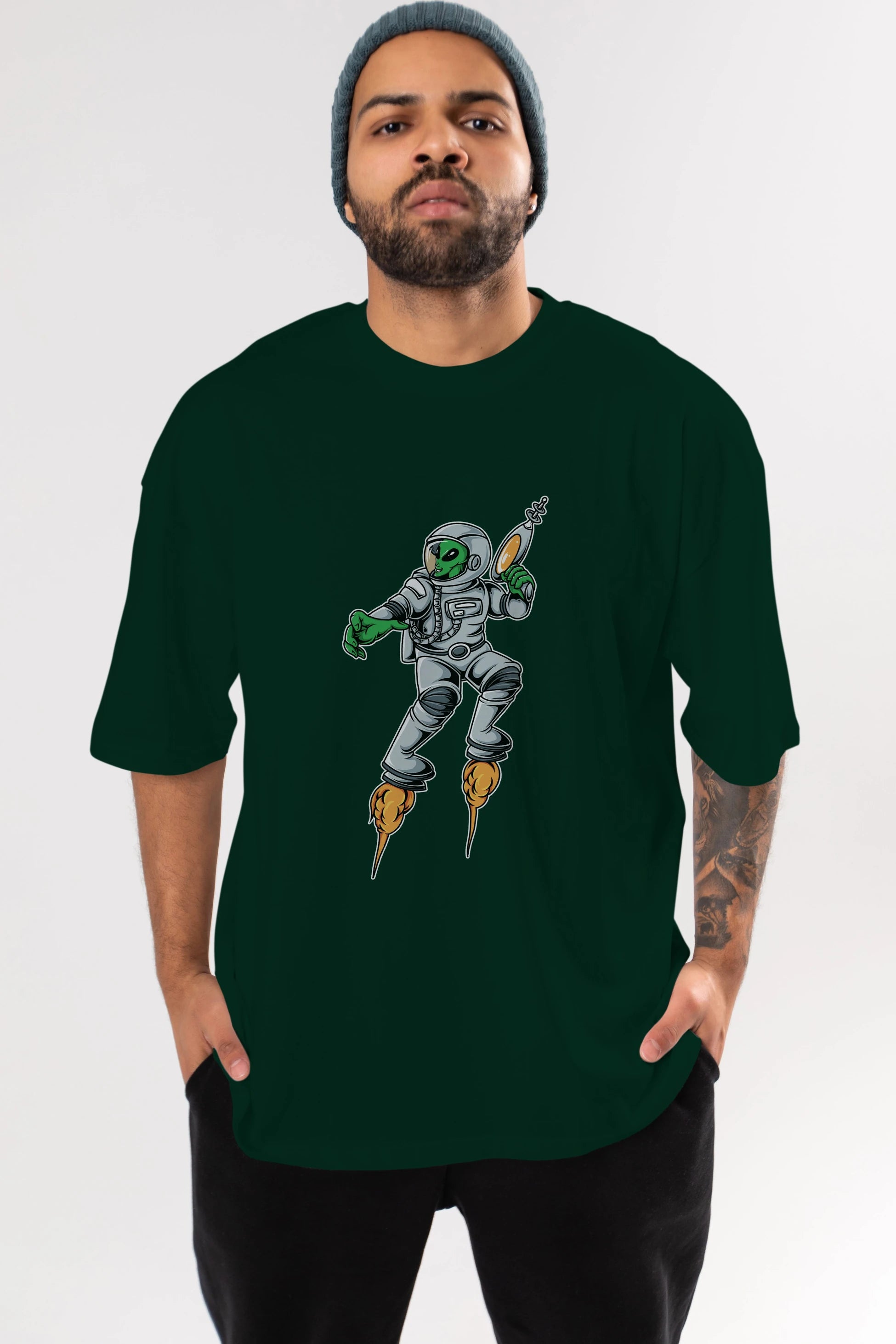 Alien Wars Tshirt Ön Baskılı Oversize t-shirt Erkek Kadın Unisex