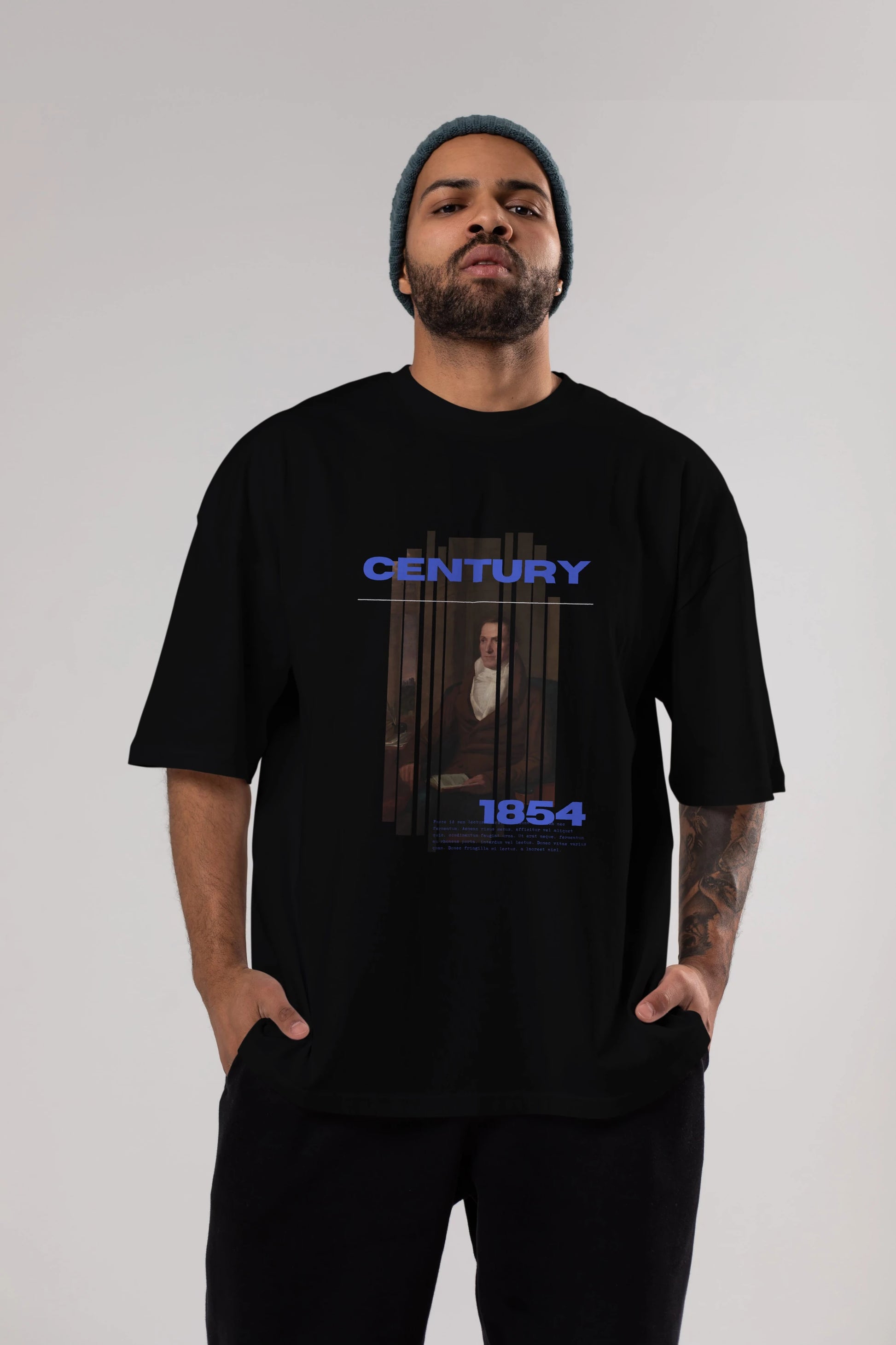 Century 1854 Yazılı Ön Baskılı Oversize t-shirt Erkek Kadın Unisex