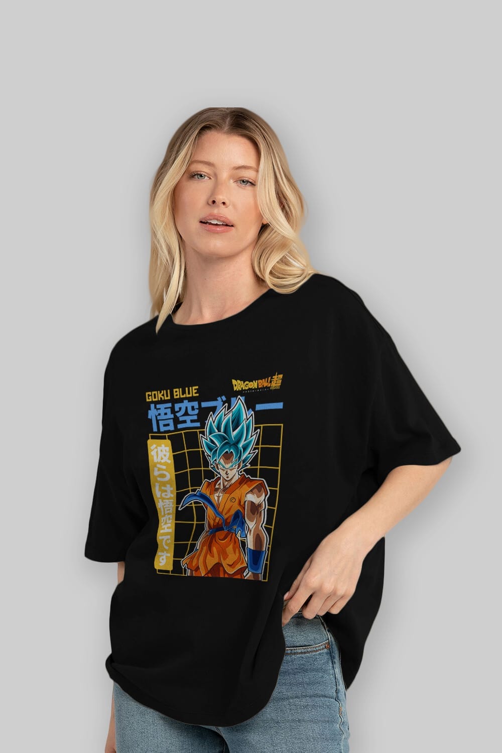 GOKU 1 Anime Ön Baskılı Oversize t-shirt %100 pamuk Erkek Kadın Unisex