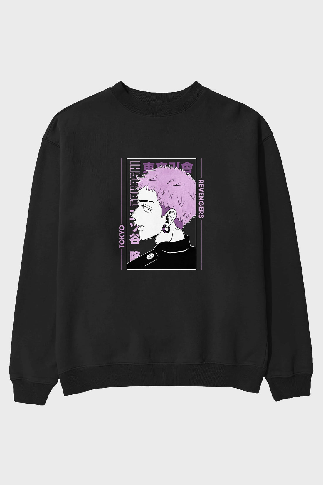 Takashi Mitsuya Anime Ön Baskılı Oversize Sweatshirt Erkek Kadın Unisex