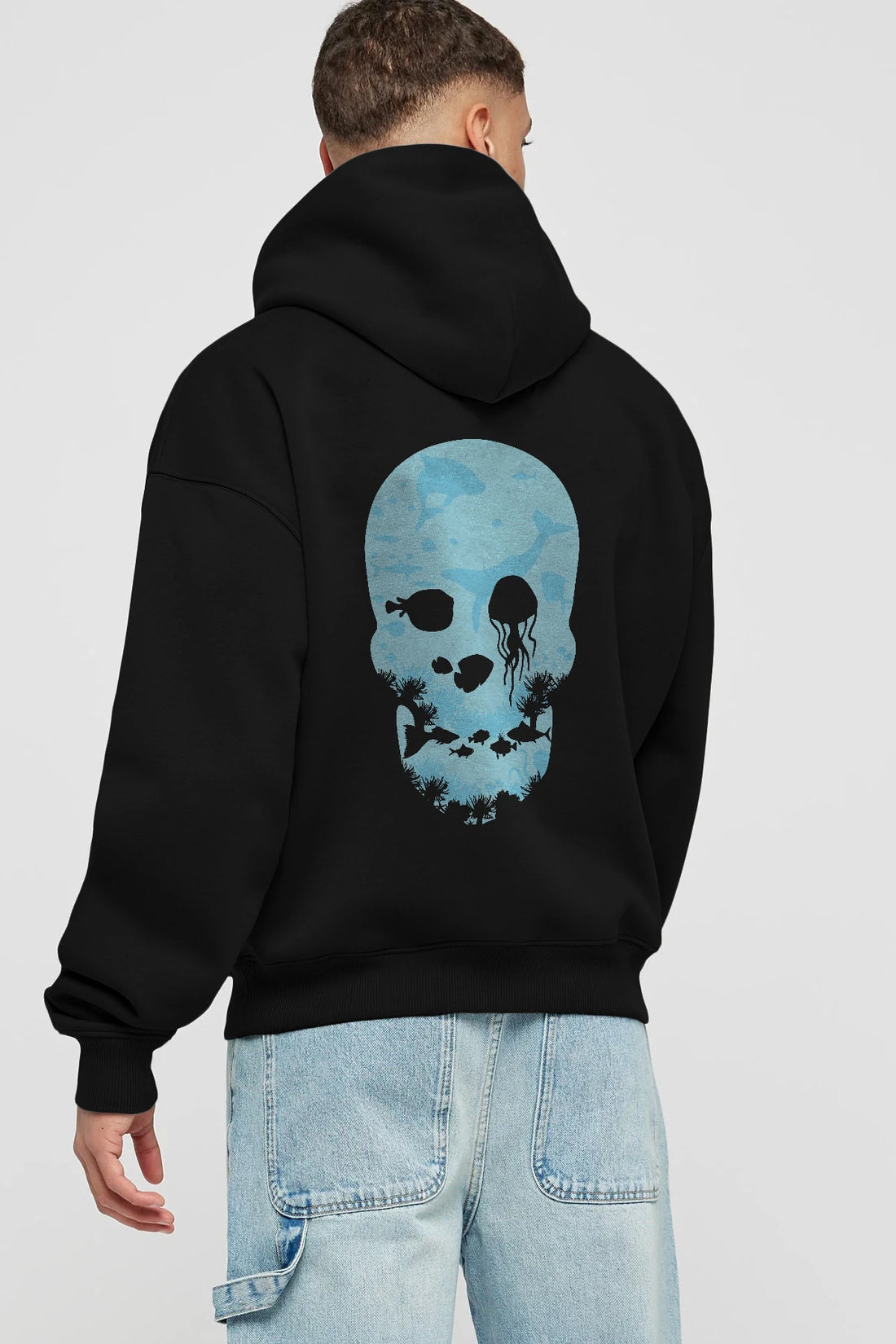Dead Sea Arka Baskılı Hoodie Oversize Kapüşonlu Sweatshirt Erkek Kadın Unisex