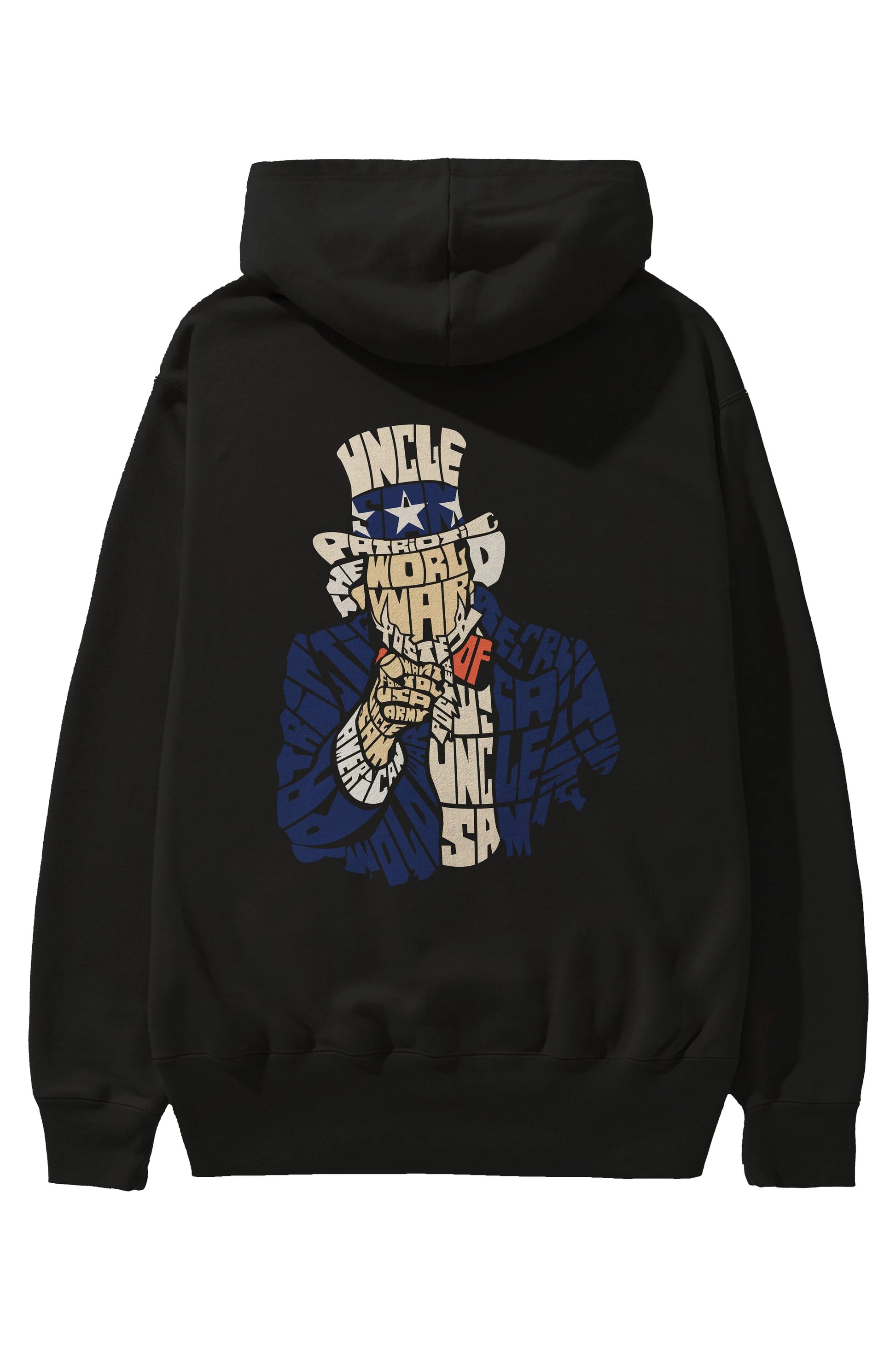 Uncle Sam Arka Baskılı Hoodie Oversize Kapüşonlu Sweatshirt Erkek Kadın Unisex