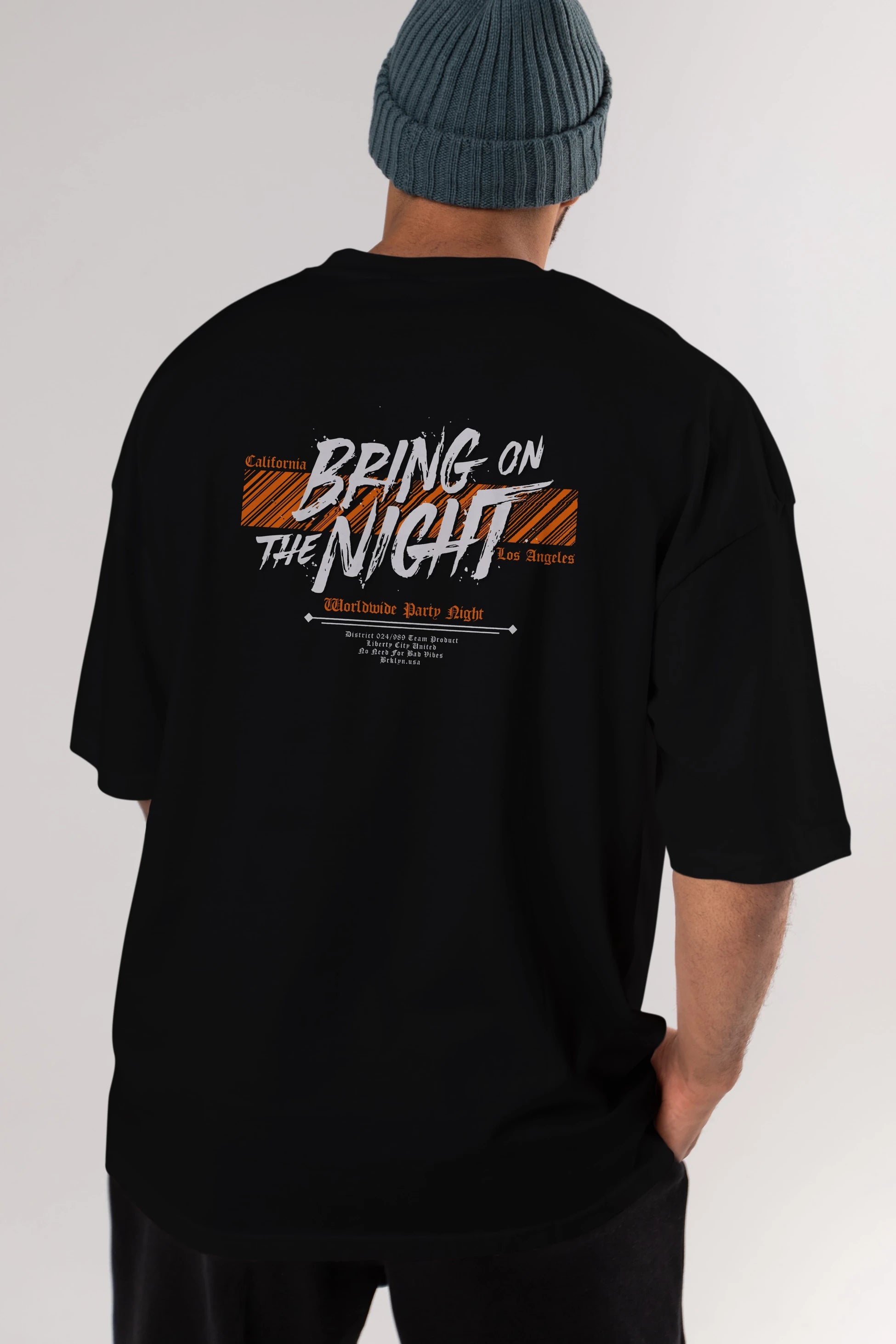 Bring on The Night Arka Baskılı Oversize t-shirt Erkek Kadın Unisex