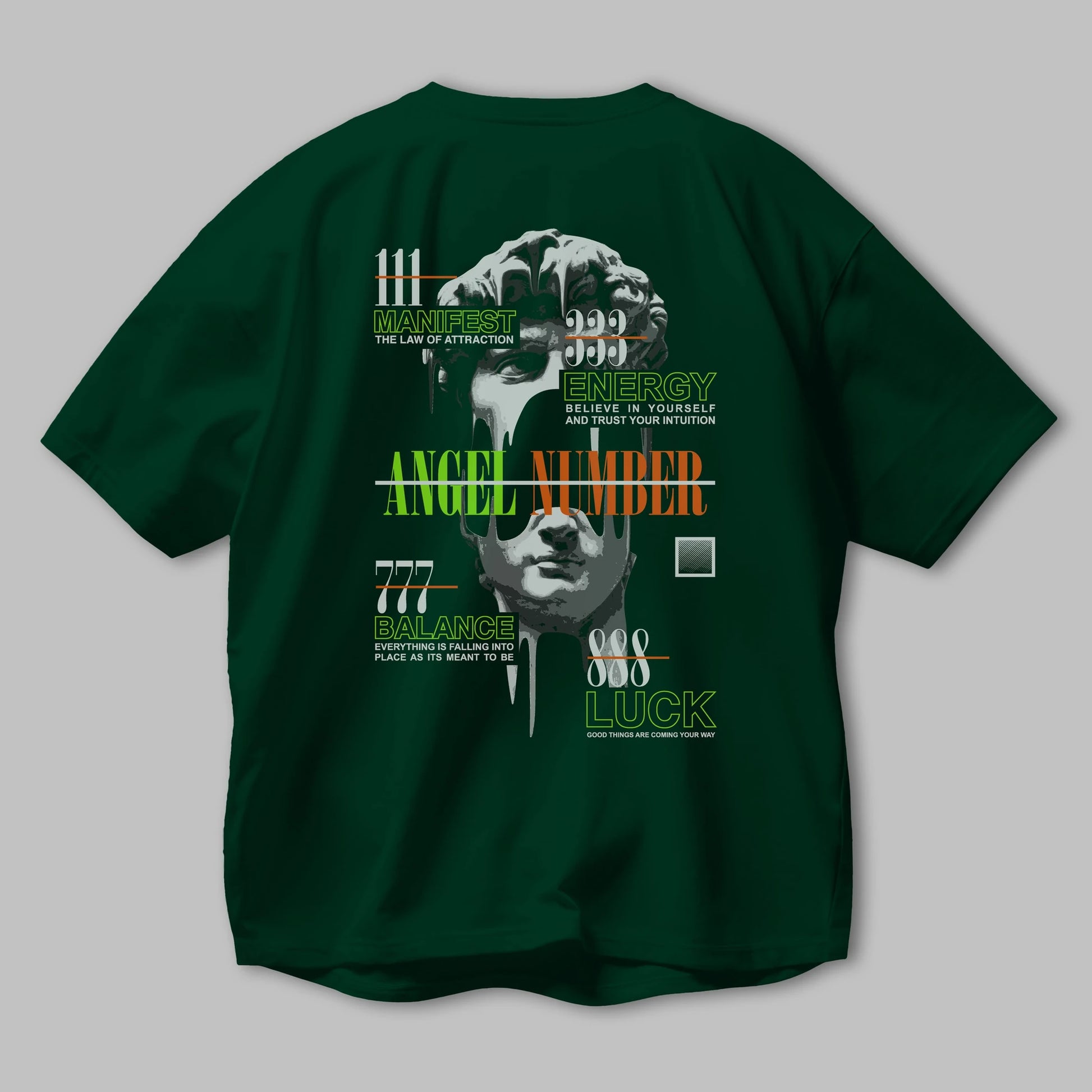 Angel Number Arka Baskılı Oversize t-shirt Erkek Kadın Unisex