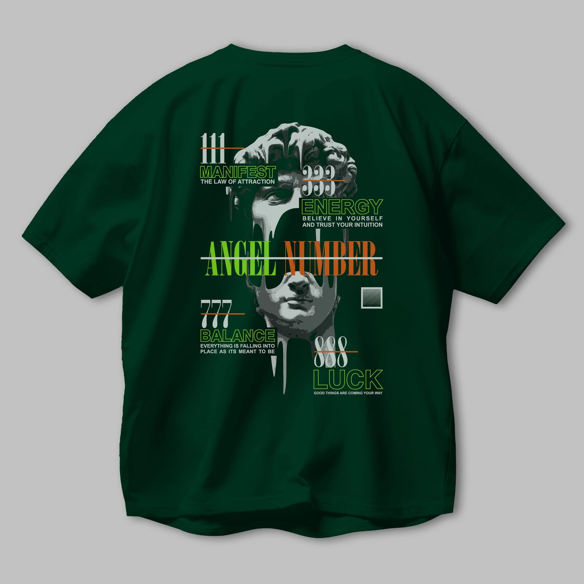Angel Number Arka Baskılı Oversize t-shirt Erkek Kadın Unisex