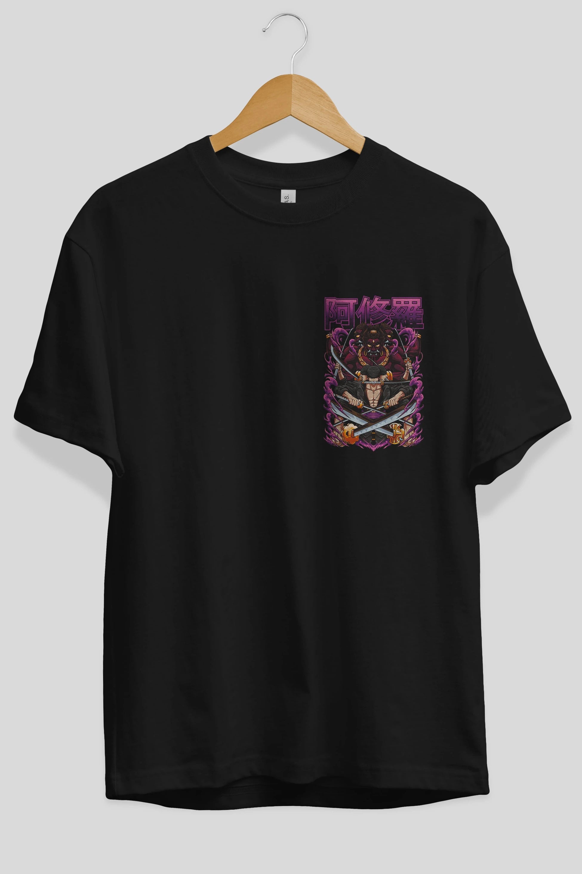 Roronoa Zoro 1 Ön Sol Baskılı Oversize t-shirt Erkek Kadın Unisex %100 Pamuk Bisiklet Yaka tişort