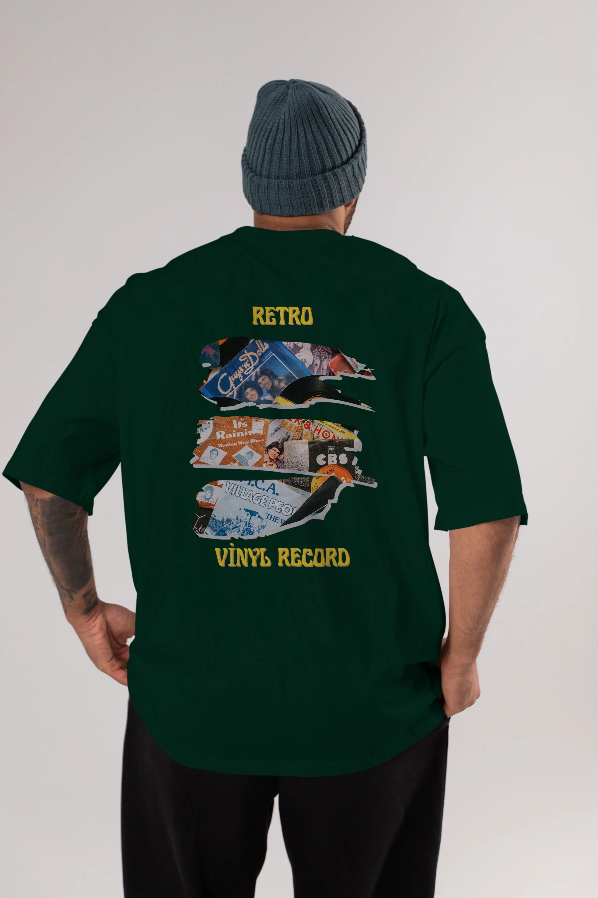 Retro Design Arka Baskılı Oversize t-shirt Erkek Kadın Unisex