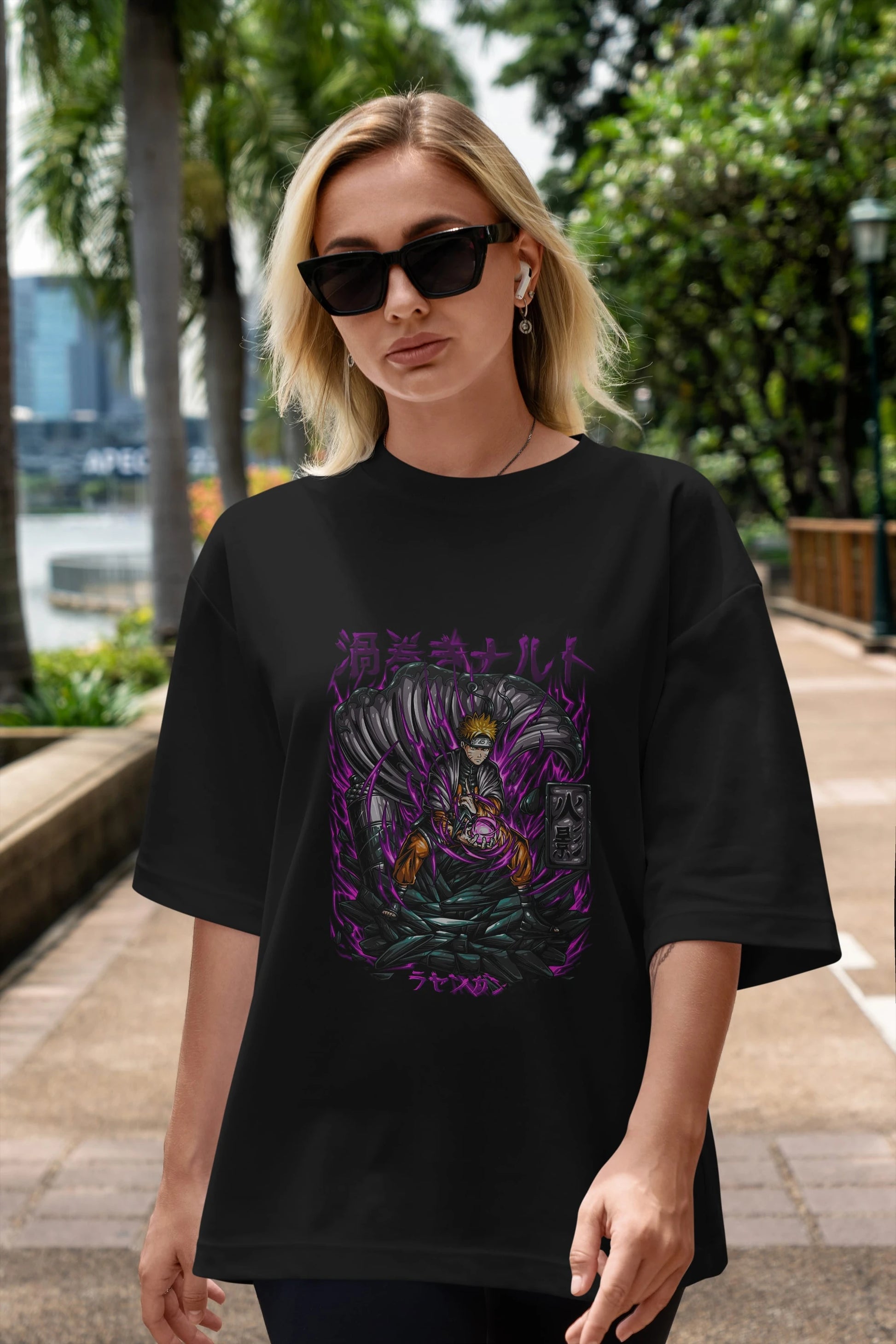 NARUTO Anime Ön Baskılı Oversize t-shirt %100 pamuk Erkek Kadın Unisex