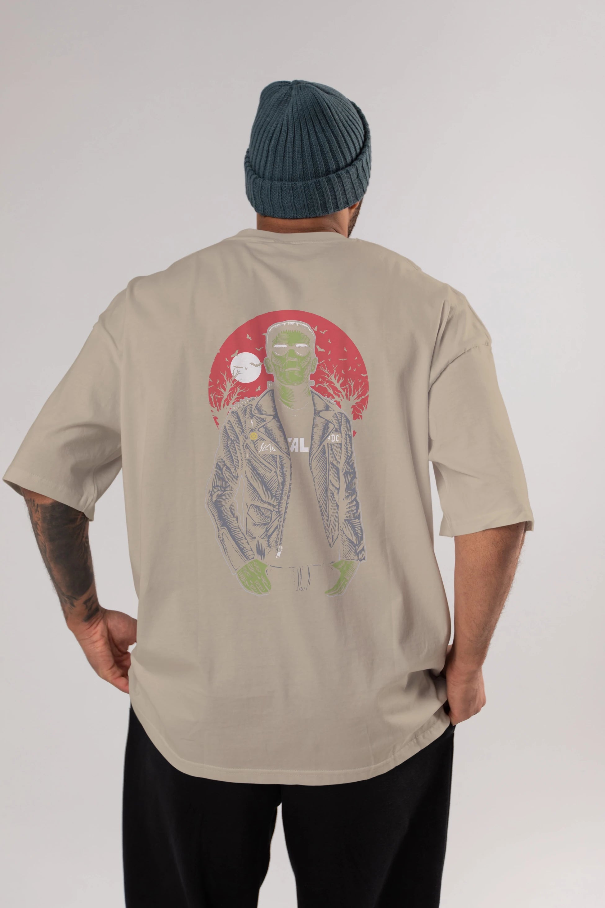 Frank Arka Baskılı Oversize t-shirt Erkek Kadın Unisex %100 Pamuk