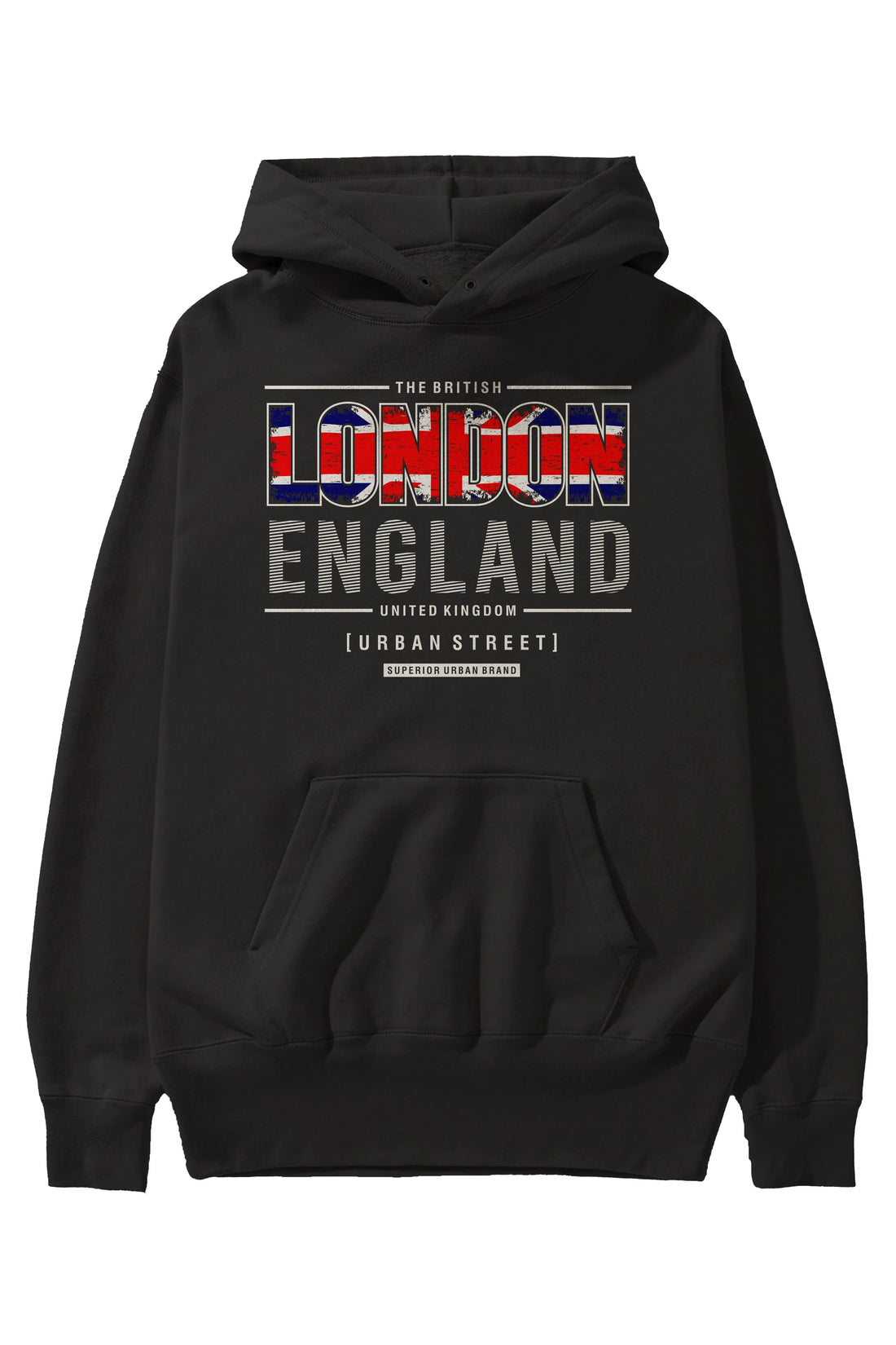 London England Ön Baskılı Oversize Hoodie Kapüşonlu Sweatshirt Erkek Kadın Unisex