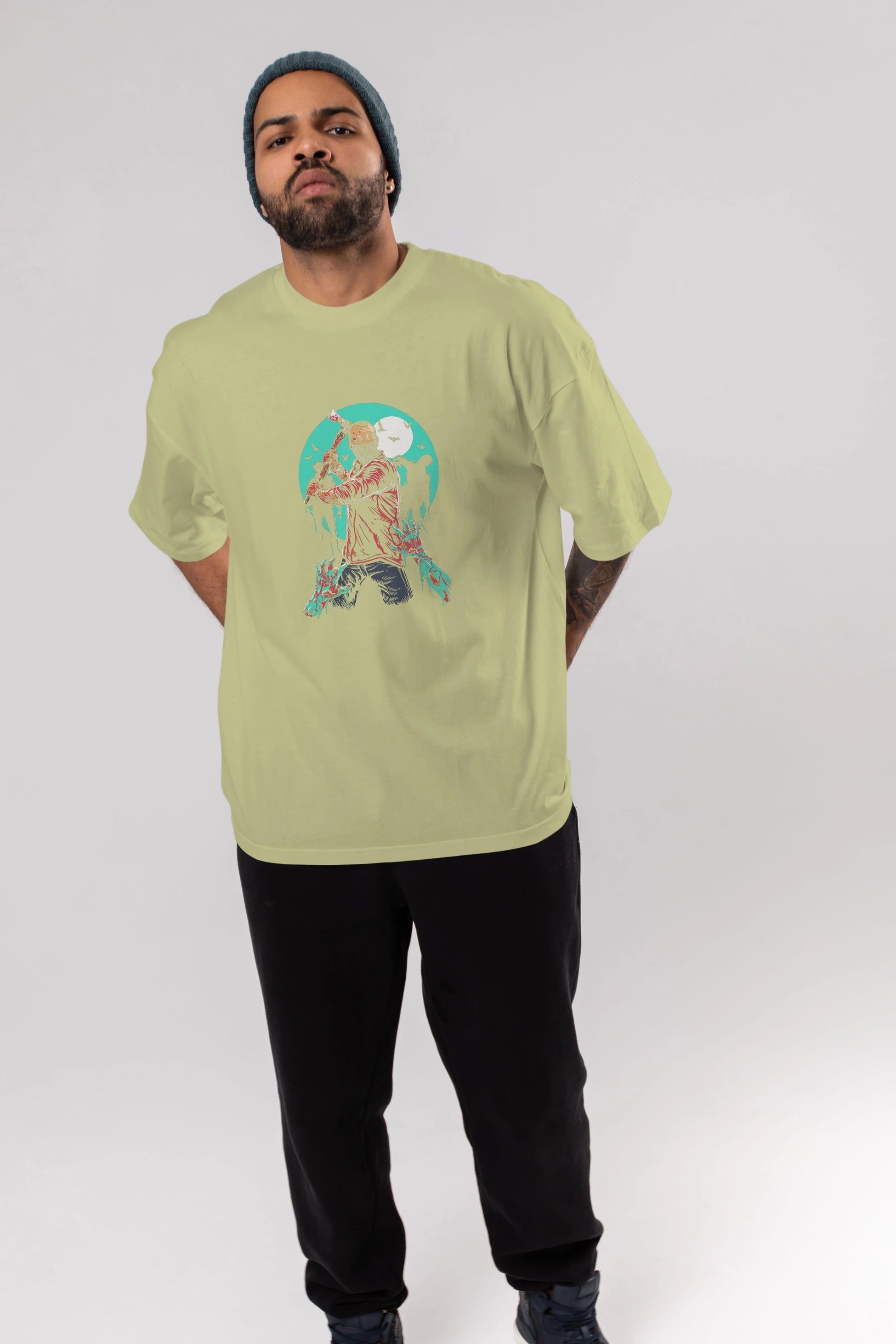 Zombie Killer Ön Baskılı Oversize t-shirt Erkek Kadın Unisex %100 Pamuk tişort