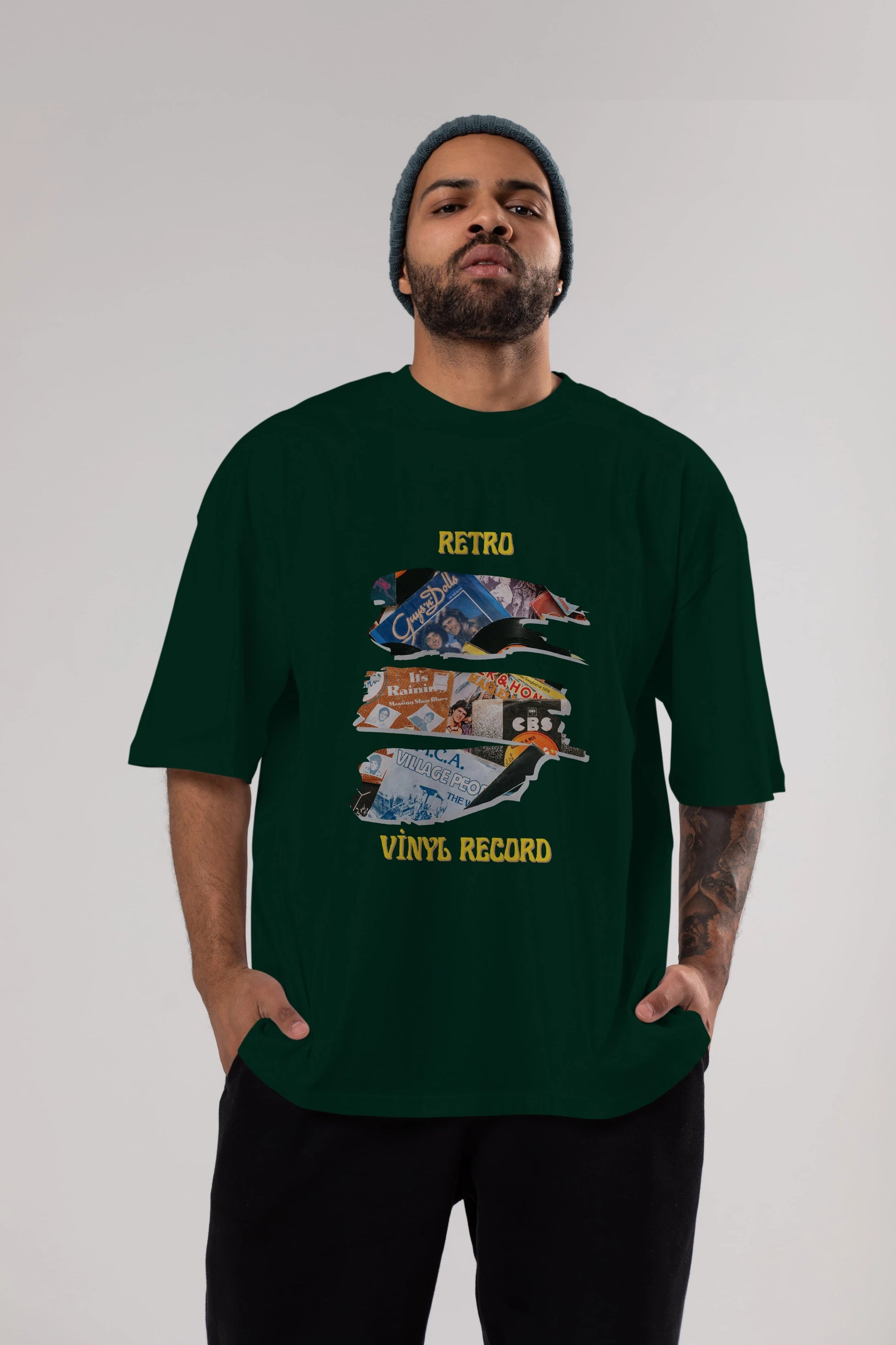 Retro Design Ön Baskılı Oversize t-shirt Erkek Kadın Unisex