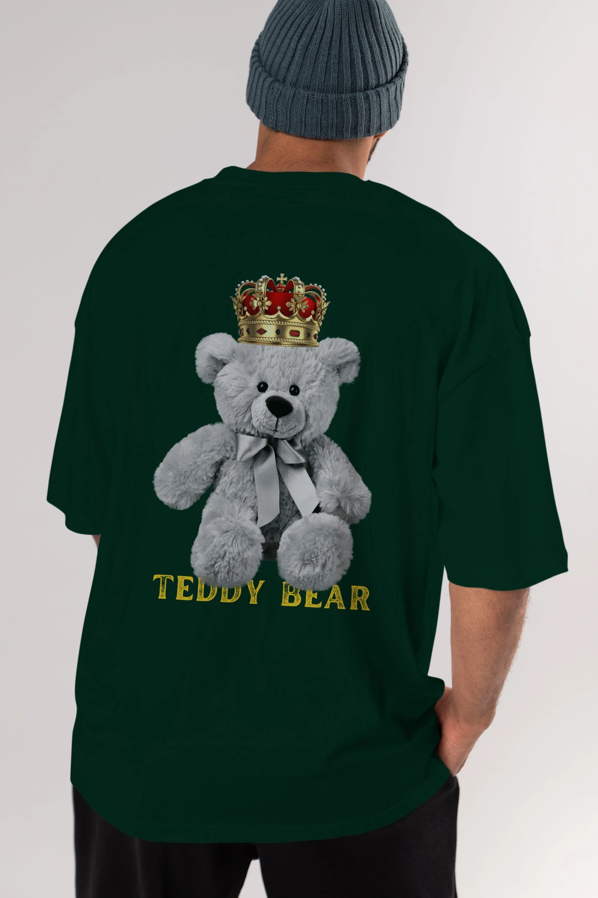 Teddy Bear Arka Baskılı Oversize t-shirt Erkek Kadın Unisex