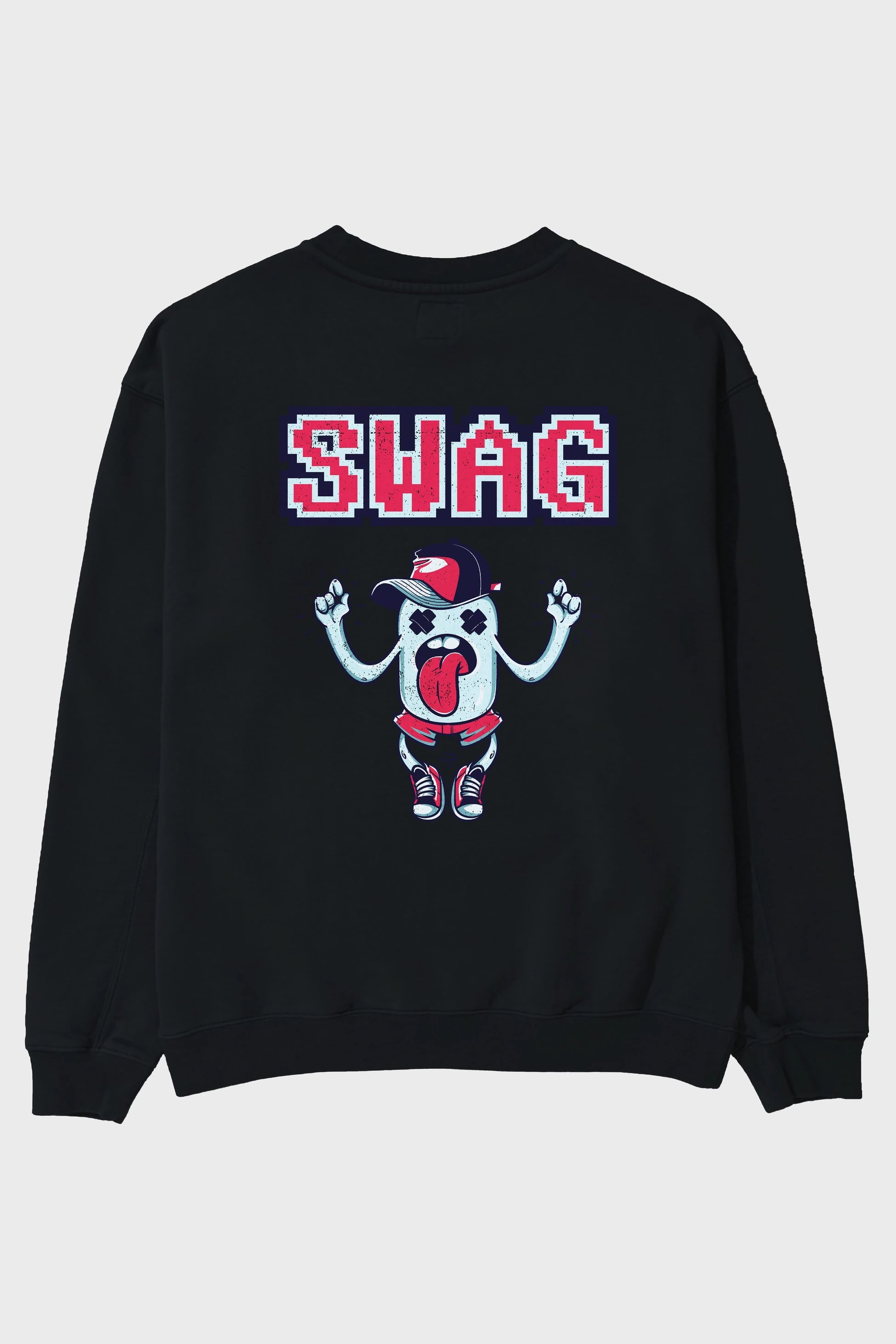 Swag Arka Baskılı Oversize Sweatshirt Erkek Kadın Unisex