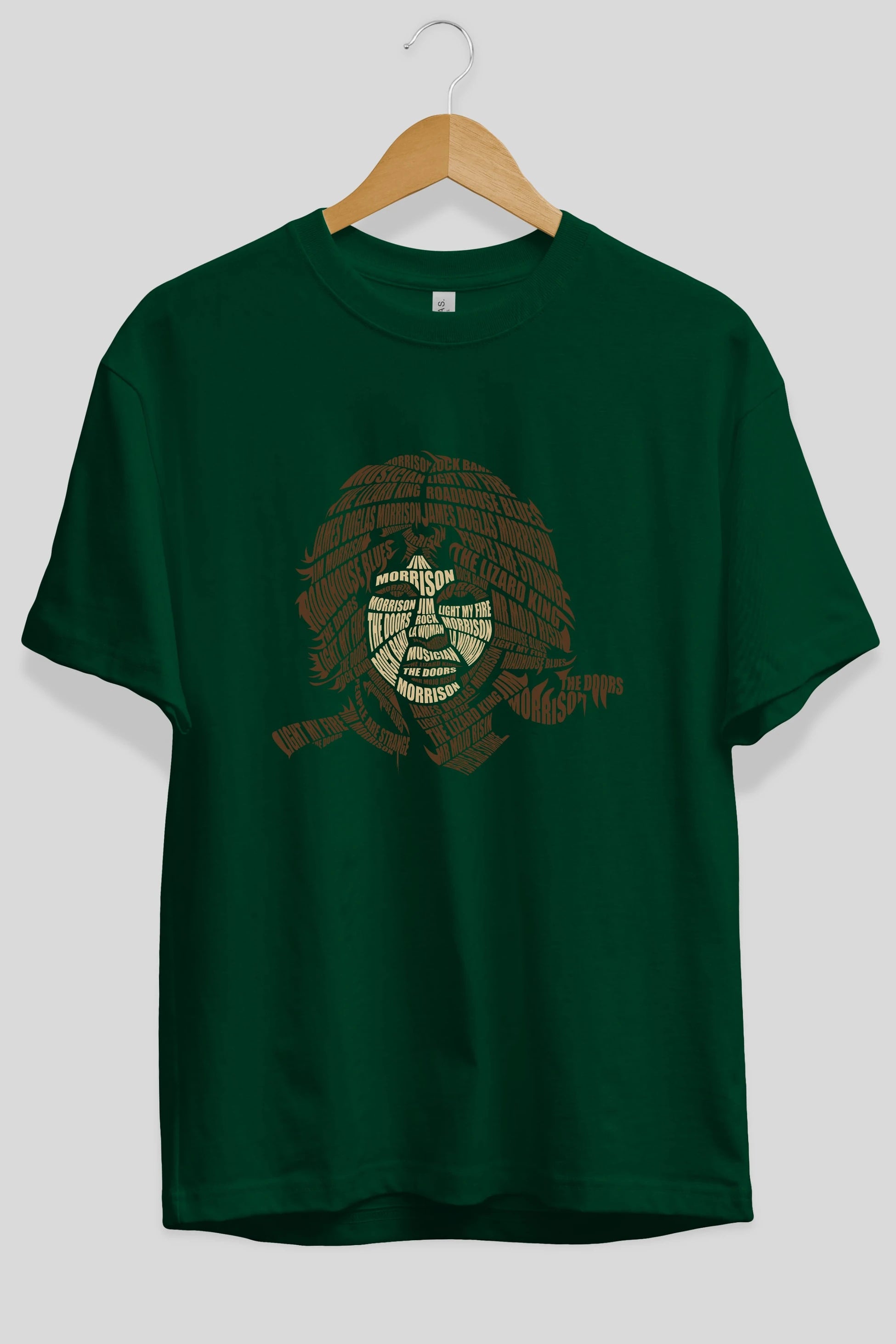 Jim Morrison Calligram Ön Baskılı Oversize t-shirt %100 pamuk Erkek Kadın Unisex