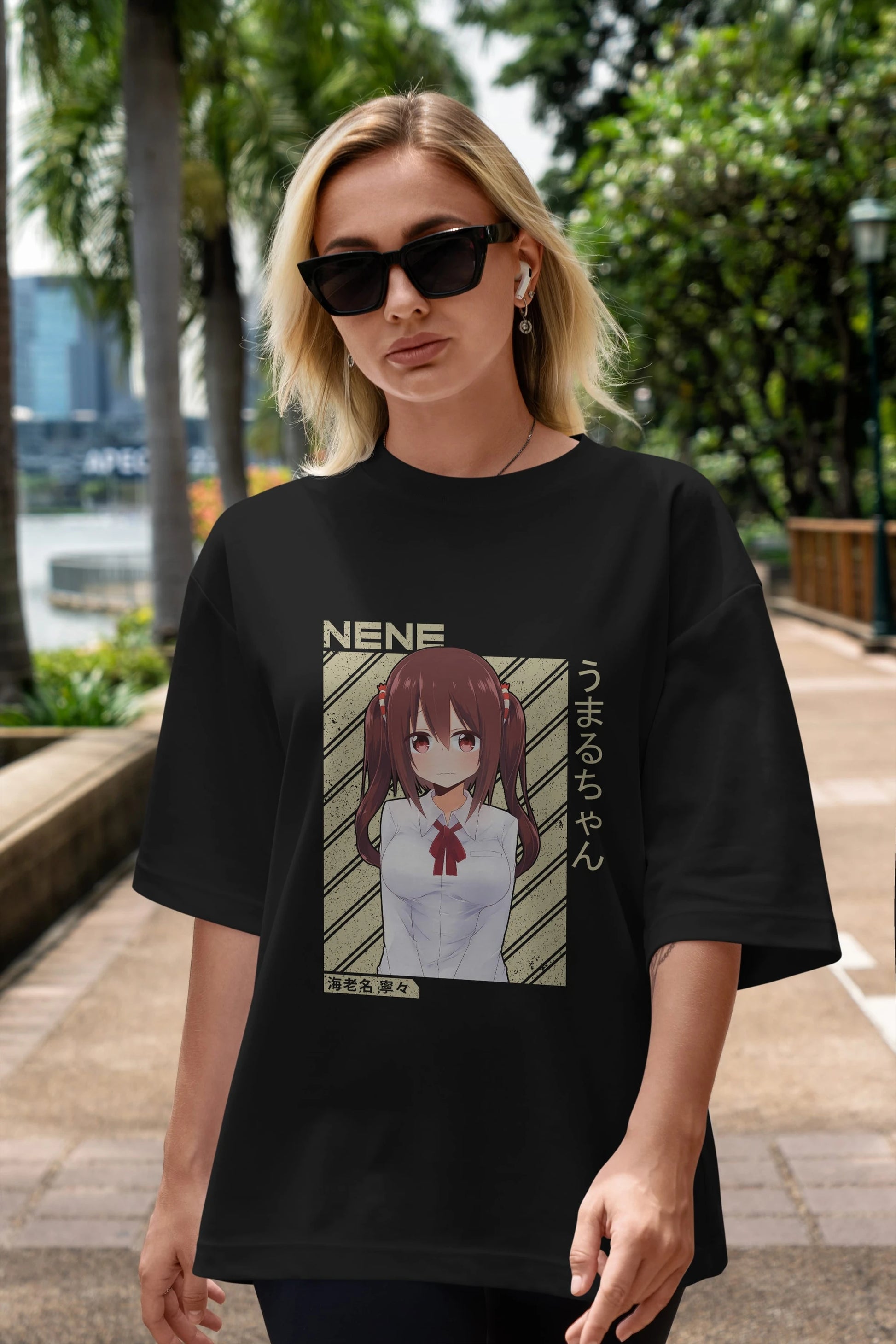 Nene Ebina 1 Anime Ön Baskılı Oversize t-shirt %100 pamuk Erkek Kadın Unisex