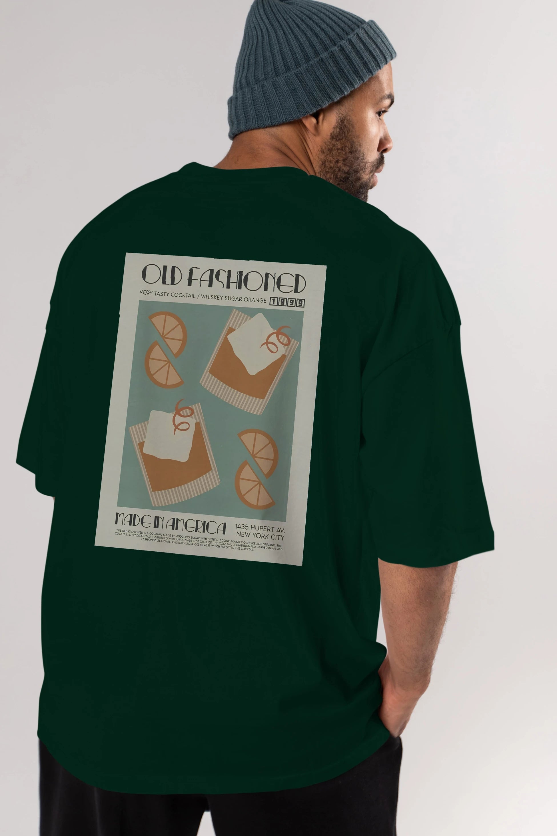 Old Fashioned 2 Arka Baskılı Oversize t-shirt Erkek Kadın Unisex %100 Pamuk Bisiklet Yaka tişort