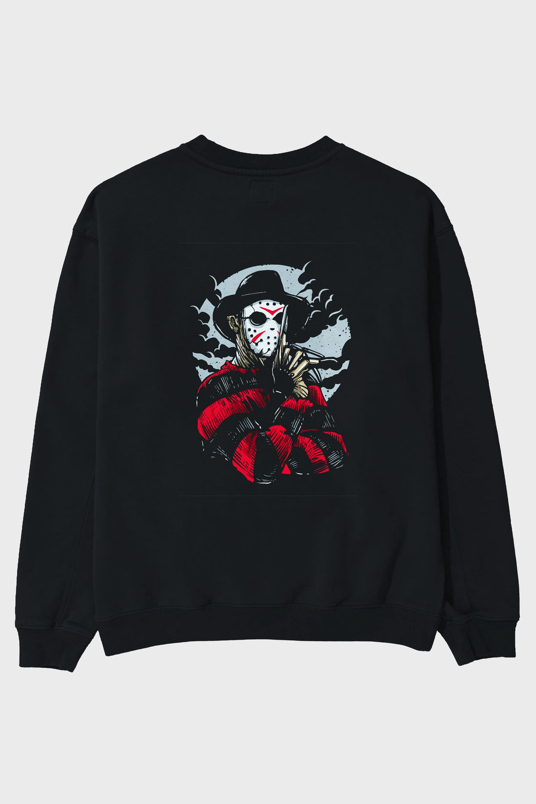 Freddy VS Jason (2) Arka Baskılı Oversize Sweatshirt Erkek Kadın Unisex