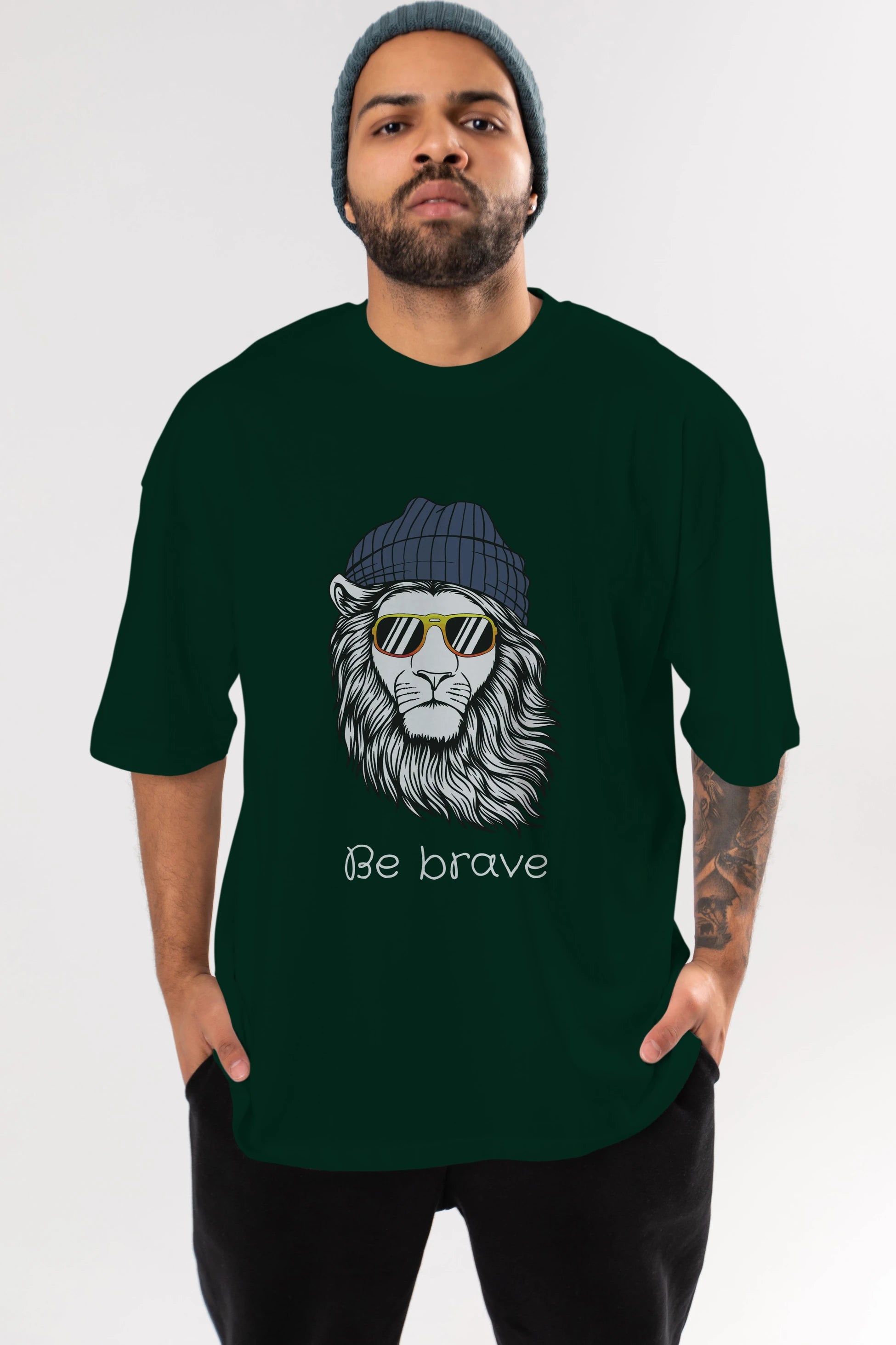 Be Brave Ön Baskılı Oversize t-shirt Erkek Kadın Unisex