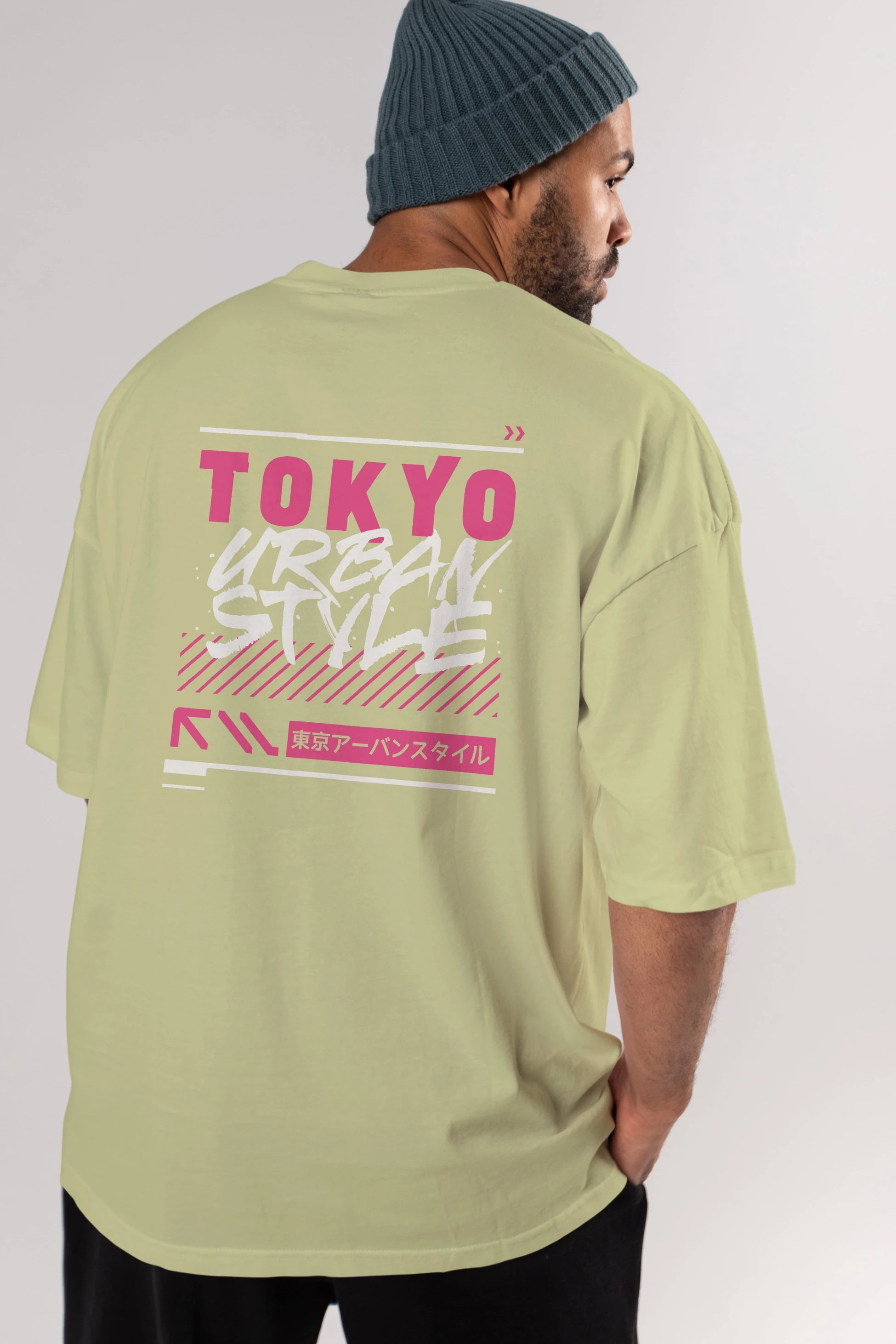 Tokyo Urban Style Arka Baskılı Oversize t-shirt Erkek Kadın Unisex