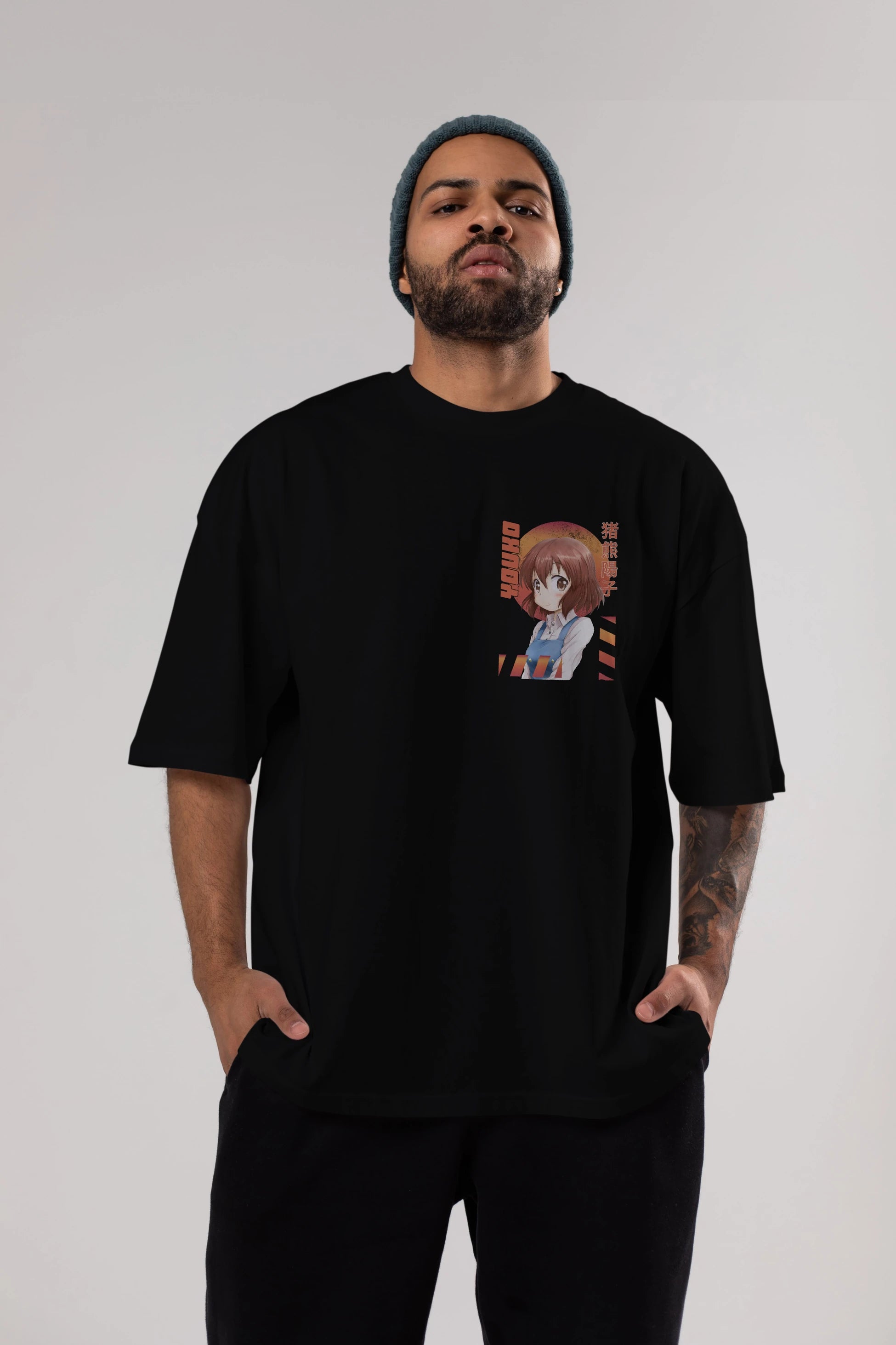 Youko Inokuma 5 Ön Sol Baskılı Oversize t-shirt Erkek Kadın Unisex %100 Pamuk Bisiklet Yaka tişort
