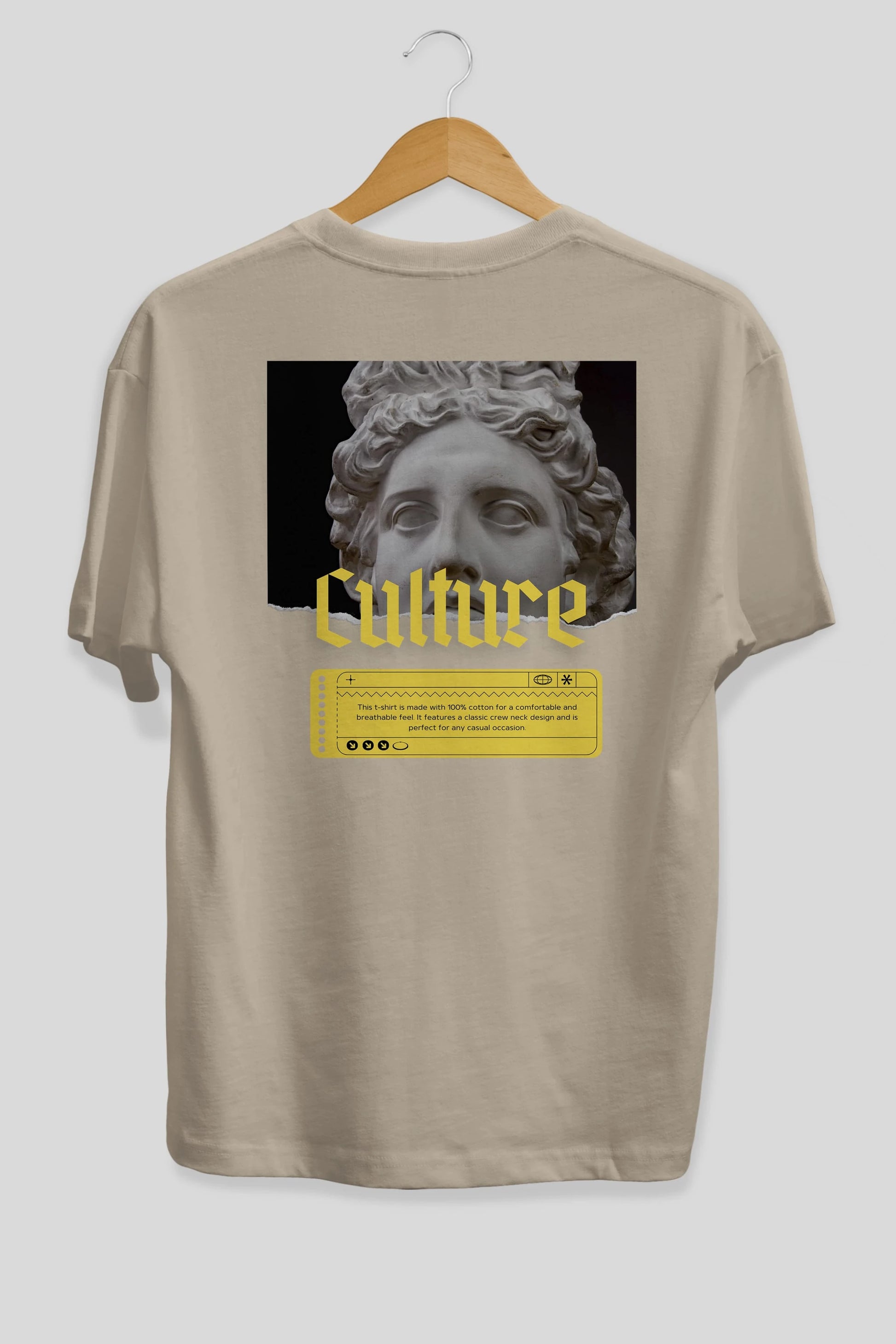 Culture Yazılı Arka Baskılı Oversize t-shirt Erkek Kadın Unisex