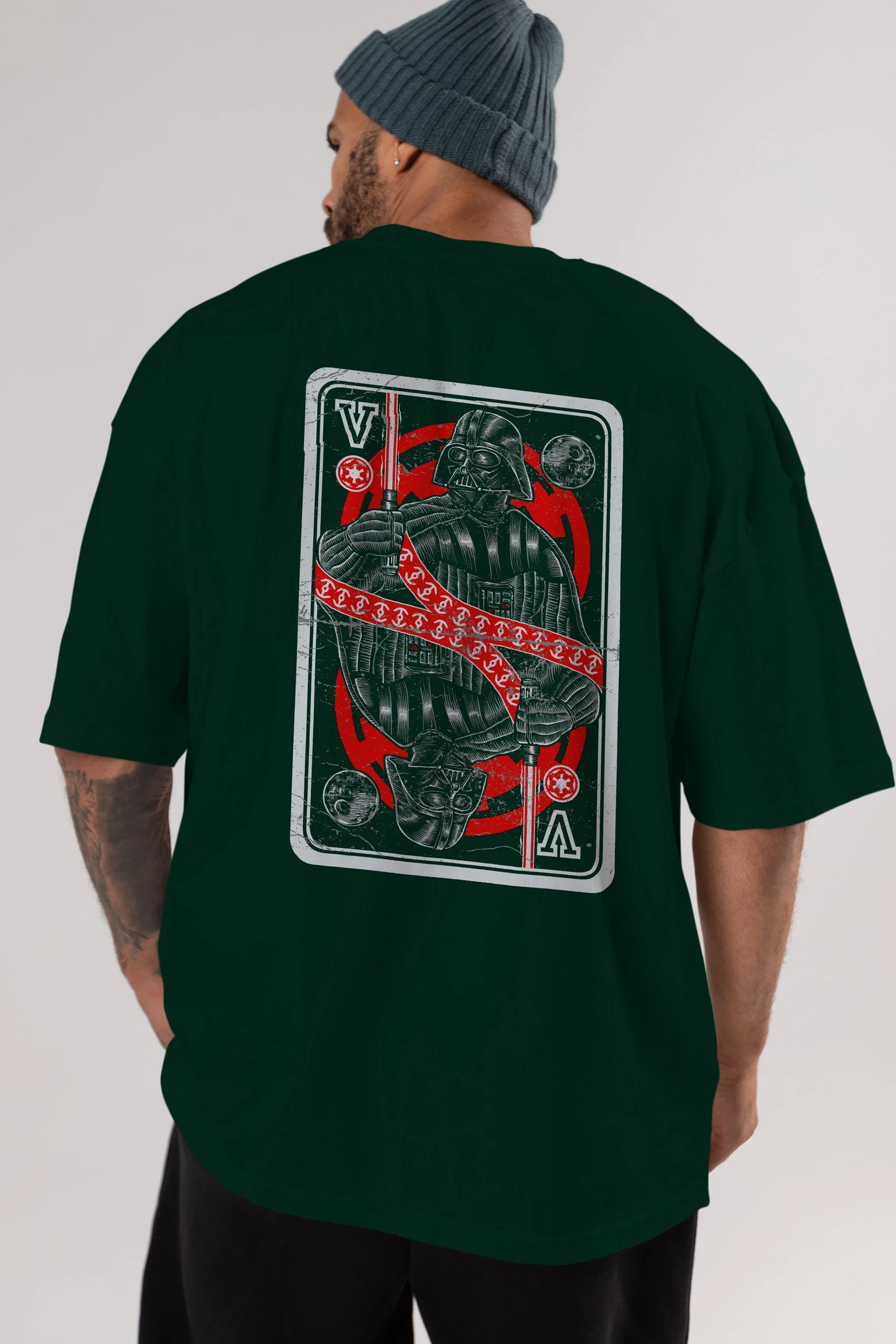 King Of The Darkside Arka Baskılı Oversize t-shirt Erkek Kadın Unisex %100 Pamuk