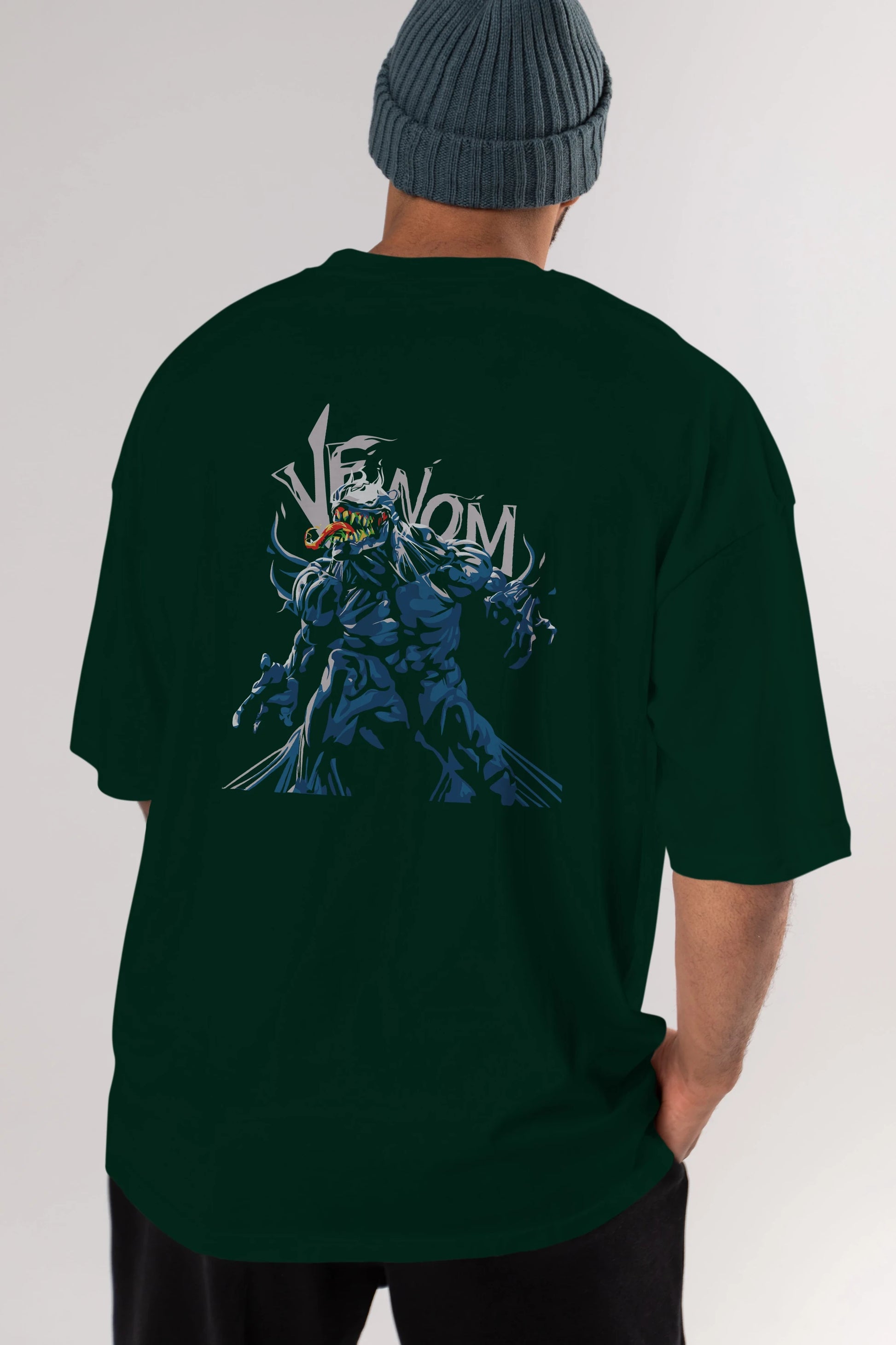Venom (8) Arka Baskılı Oversize t-shirt Erkek Kadın Unisex %100 Pamuk Bisiklet Yaka tişort
