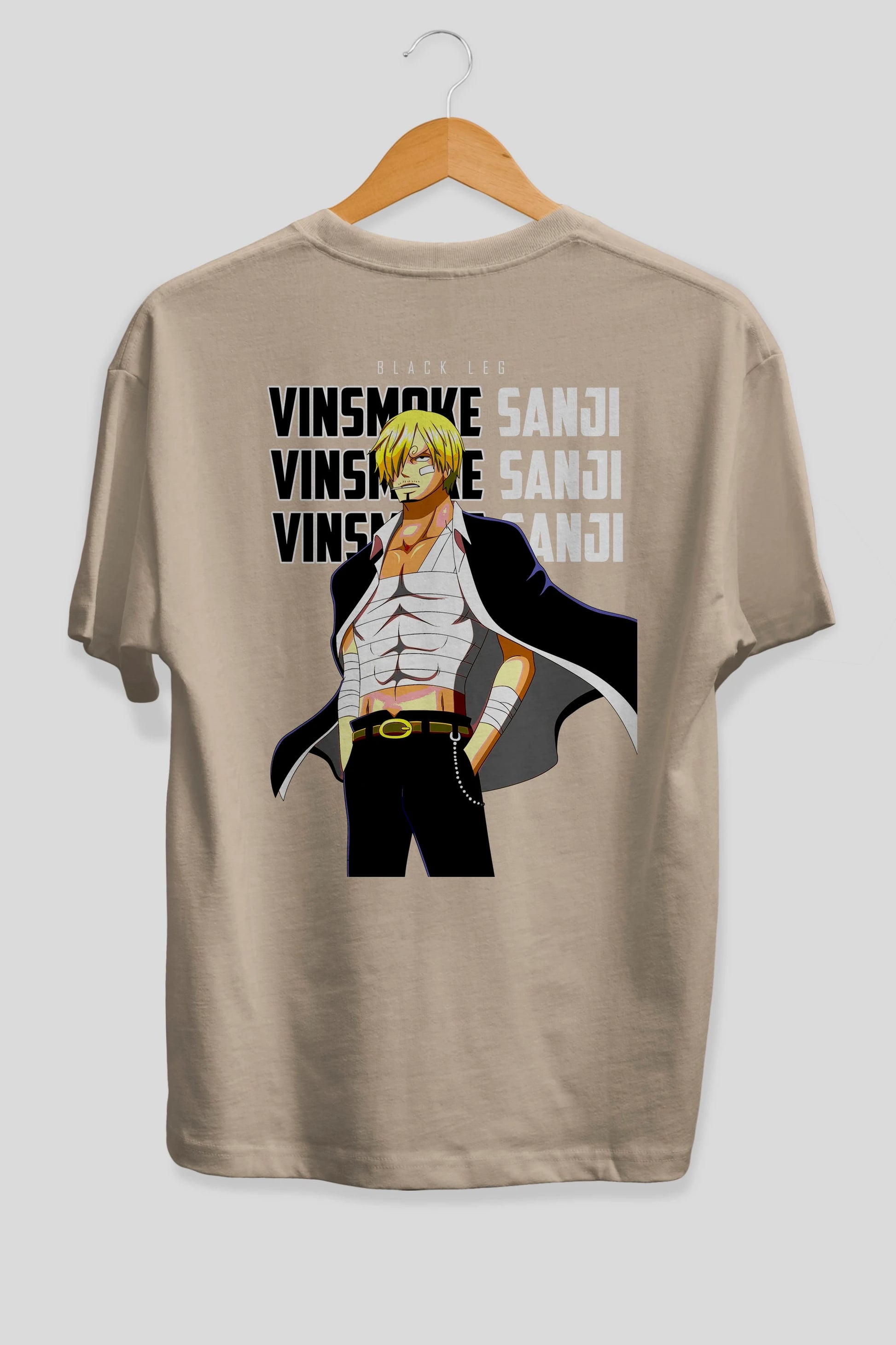 Sanji Anime Arka Baskılı Oversize t-shirt Erkek Kadın Unisex %100 pamuk tişort