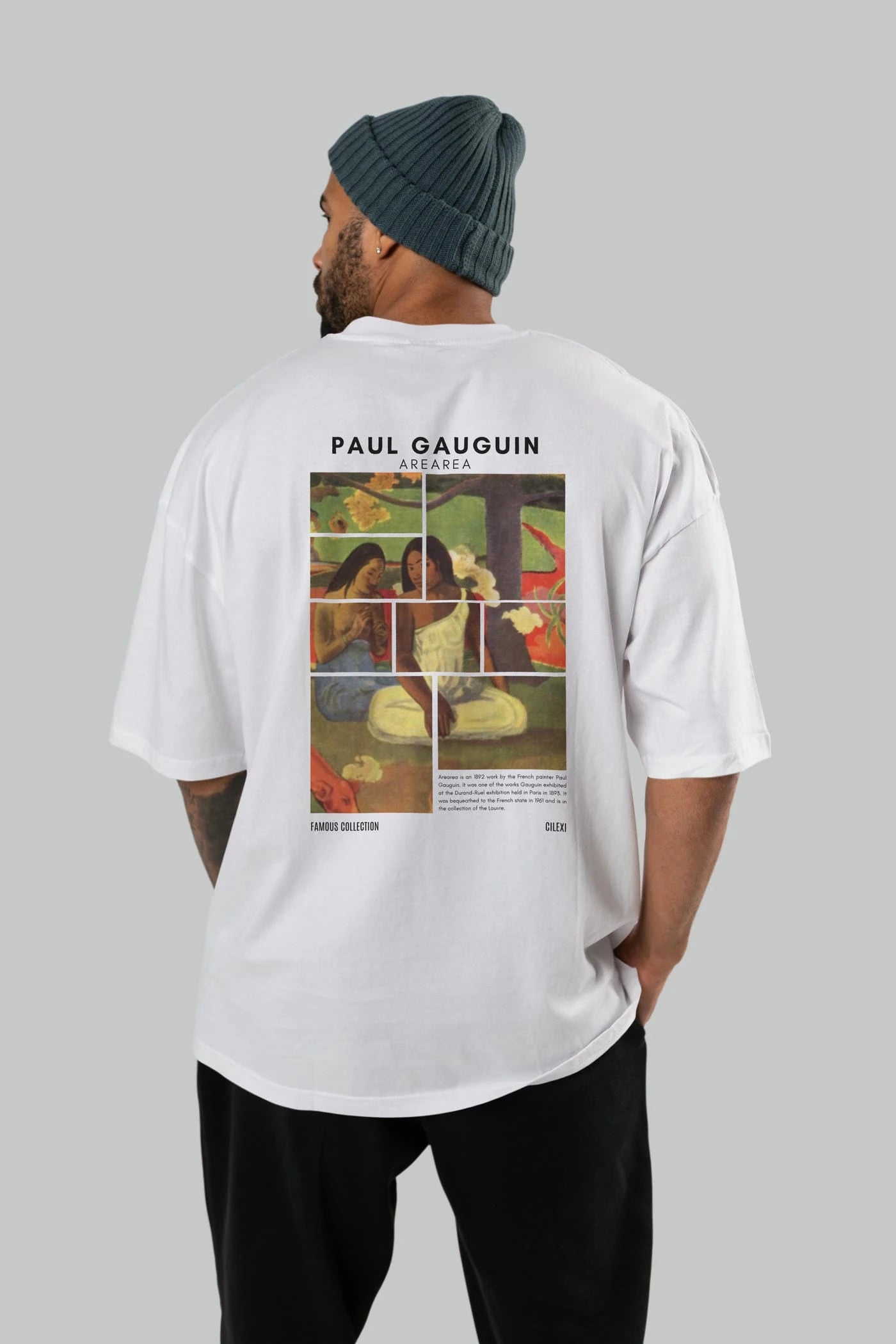 Paul Gauguin Arearea Arka Baskılı Oversize t-shirt Erkek Kadın Bisiklet Yaka Pamuk tişort