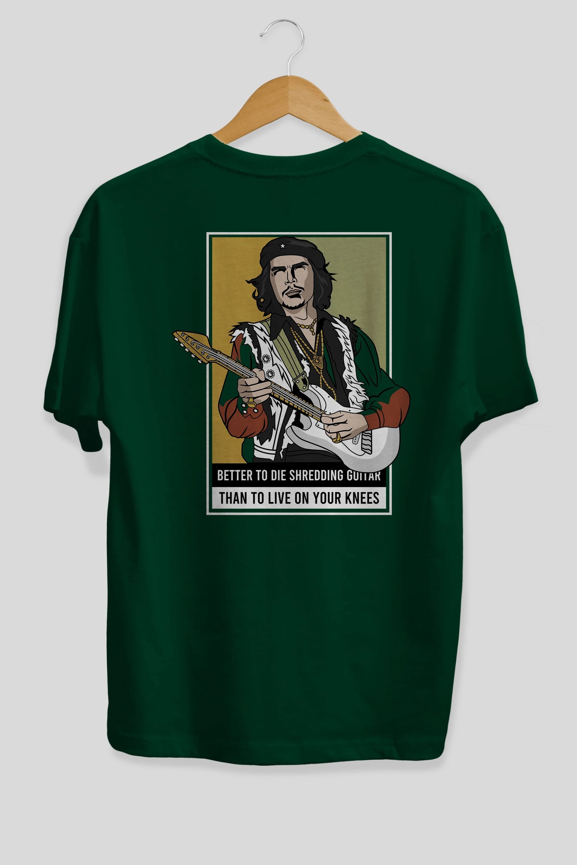 Che Guevara Hendrix Arka Baskılı Oversize t-shirt Erkek Kadın Unisex %100 Pamuk tişort