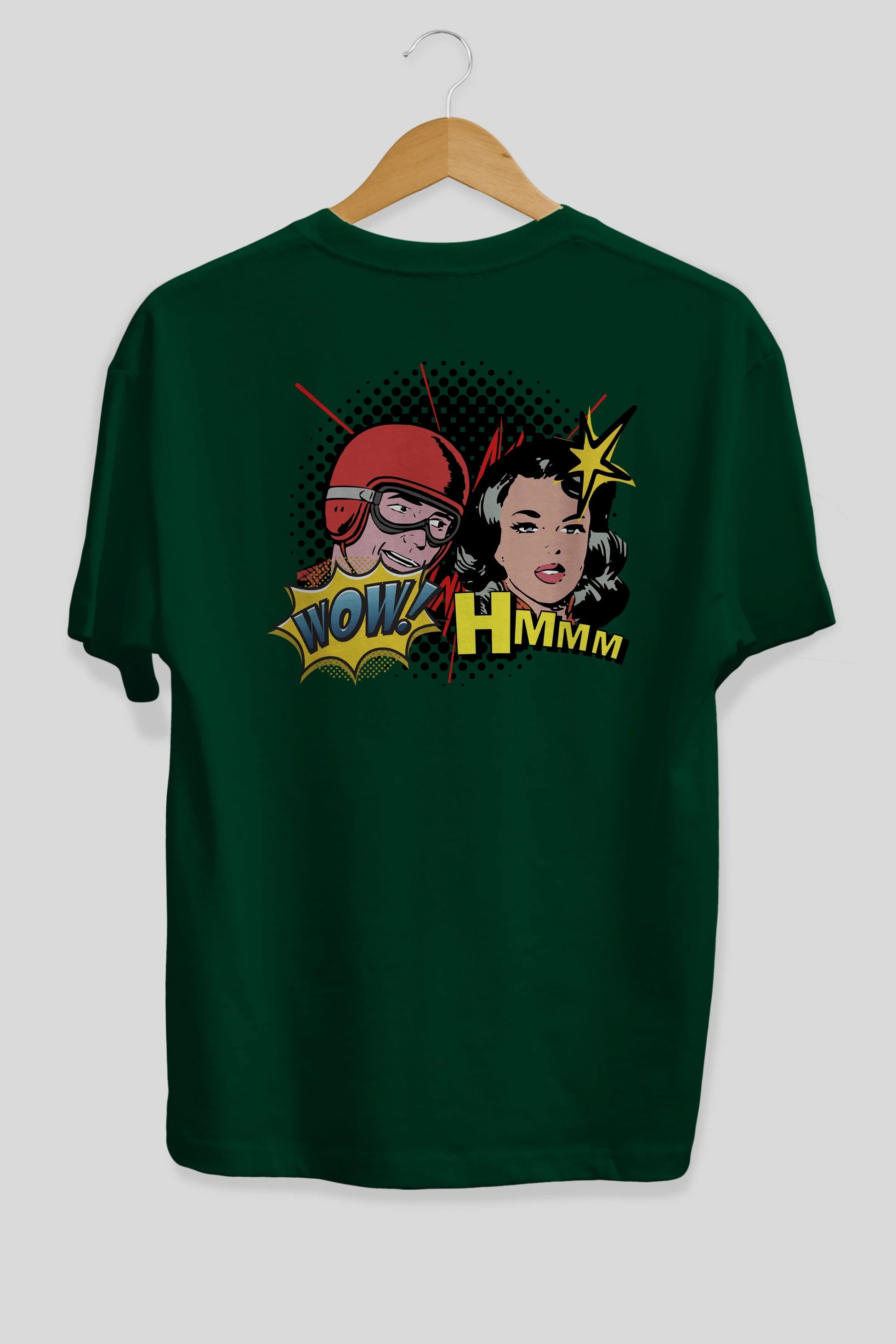 Comic Wow Yazılı Arka Baskılı Oversize t-shirt Erkek Kadın Unisex