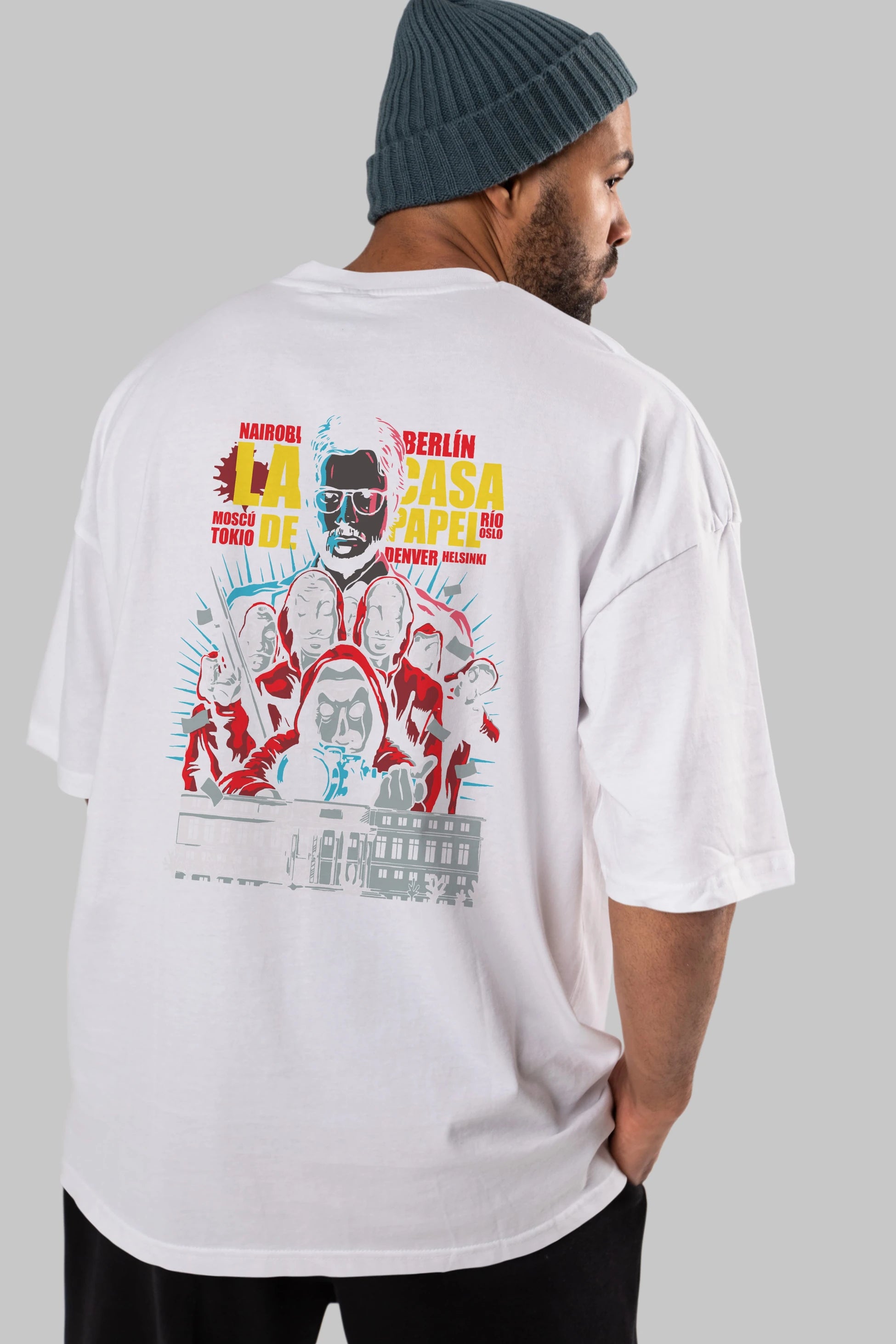 La Casa De Papel (6) Arka Baskılı Oversize t-shirt Erkek Kadın Unisex %100 Pamuk Bisiklet Yaka tişort