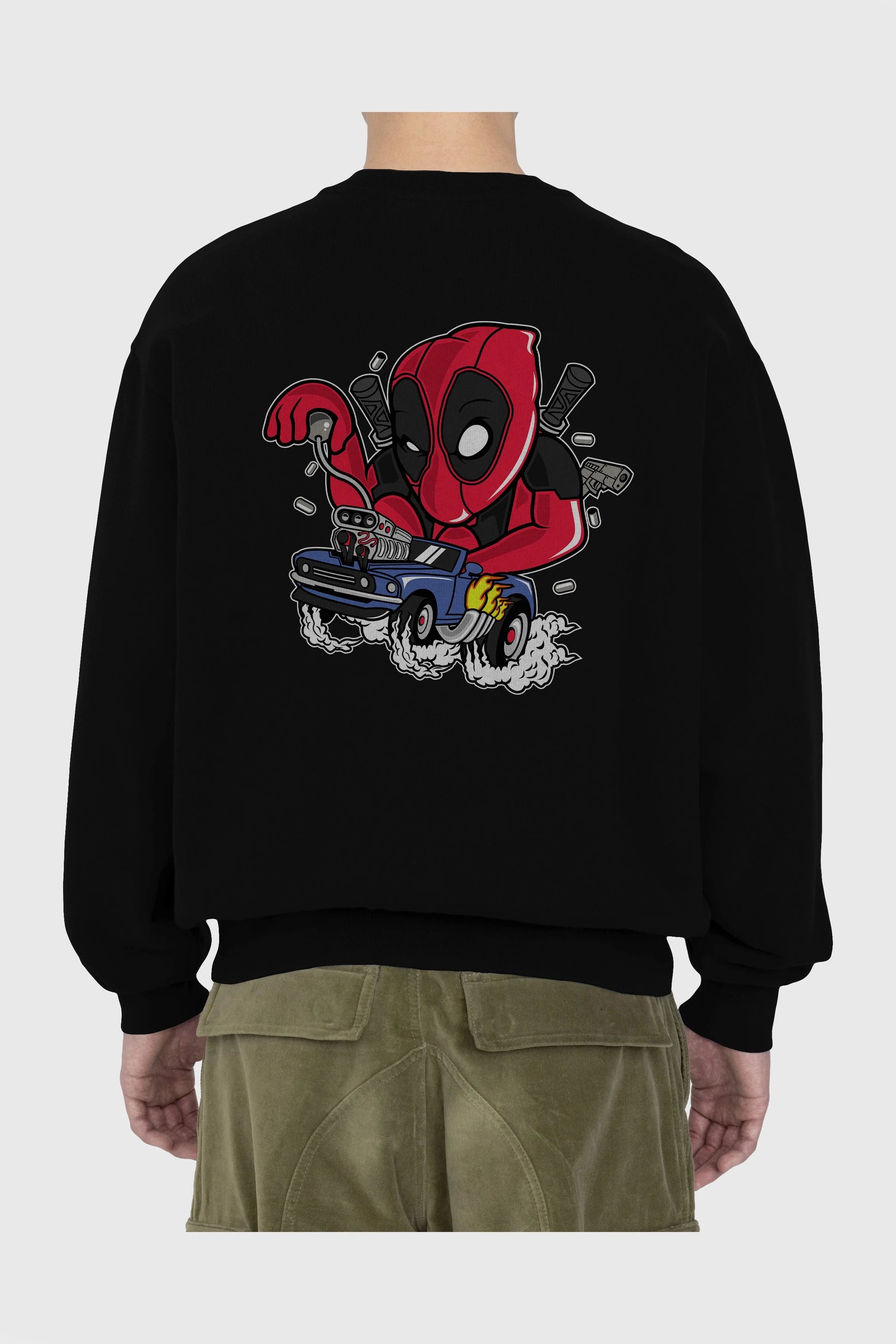 Deadpool (21) Arka Baskılı Oversize Sweatshirt Erkek Kadın Unisex
