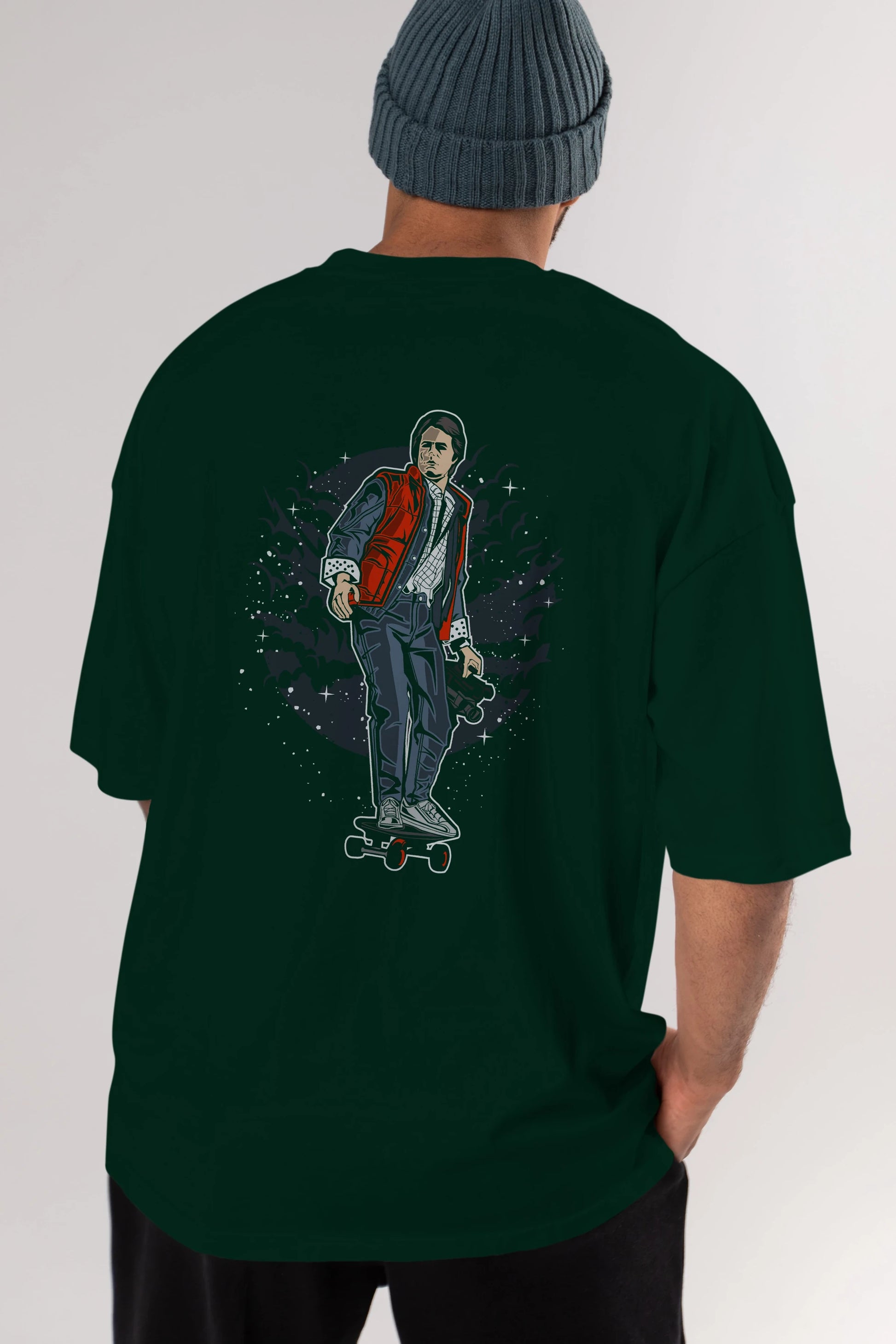 MARTY Arka Baskılı Oversize t-shirt Erkek Kadın Unisex %100 Pamuk