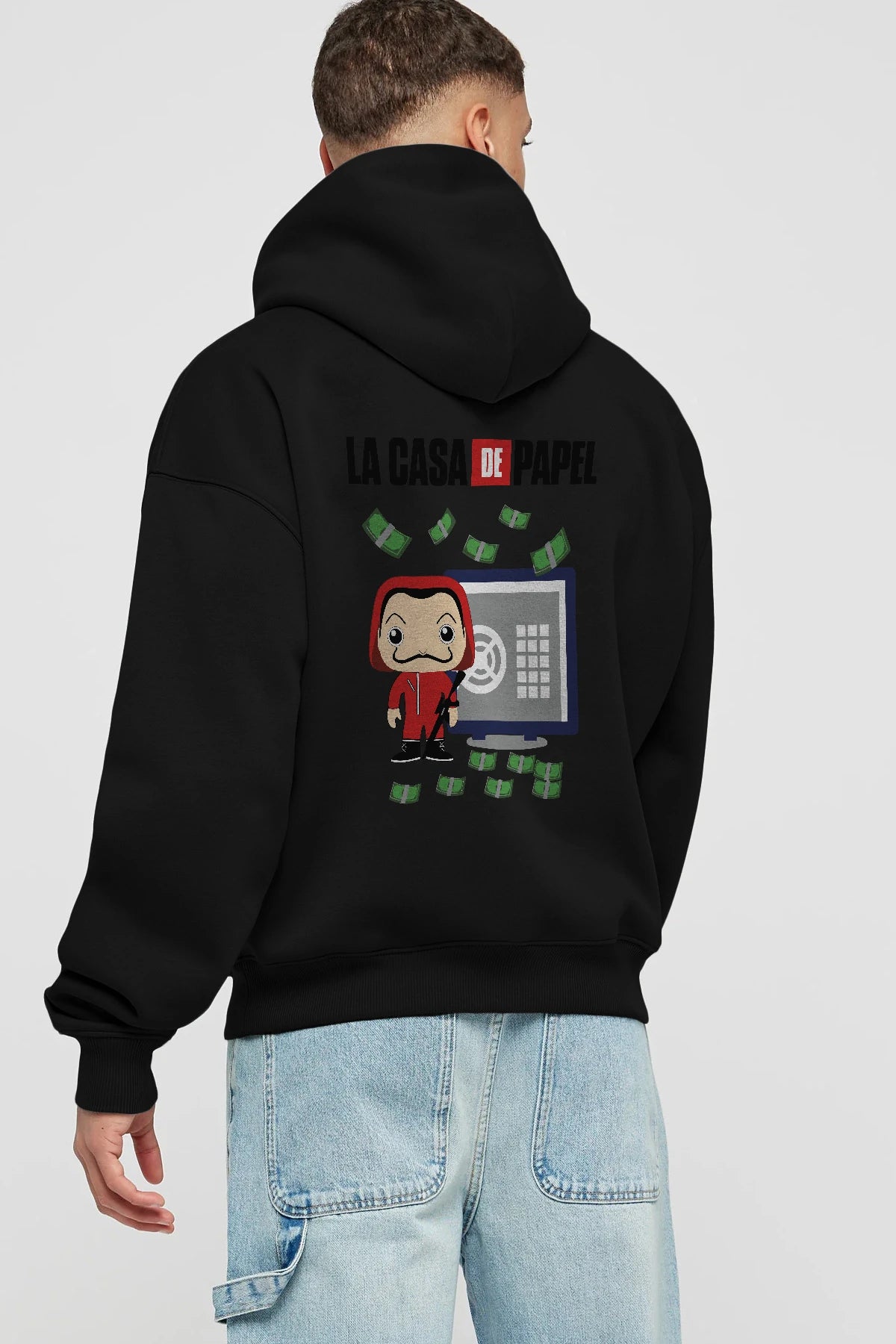 La Casa De Papel (4) Arka Baskılı Hoodie Oversize Kapüşonlu Sweatshirt Erkek Kadın Unisex