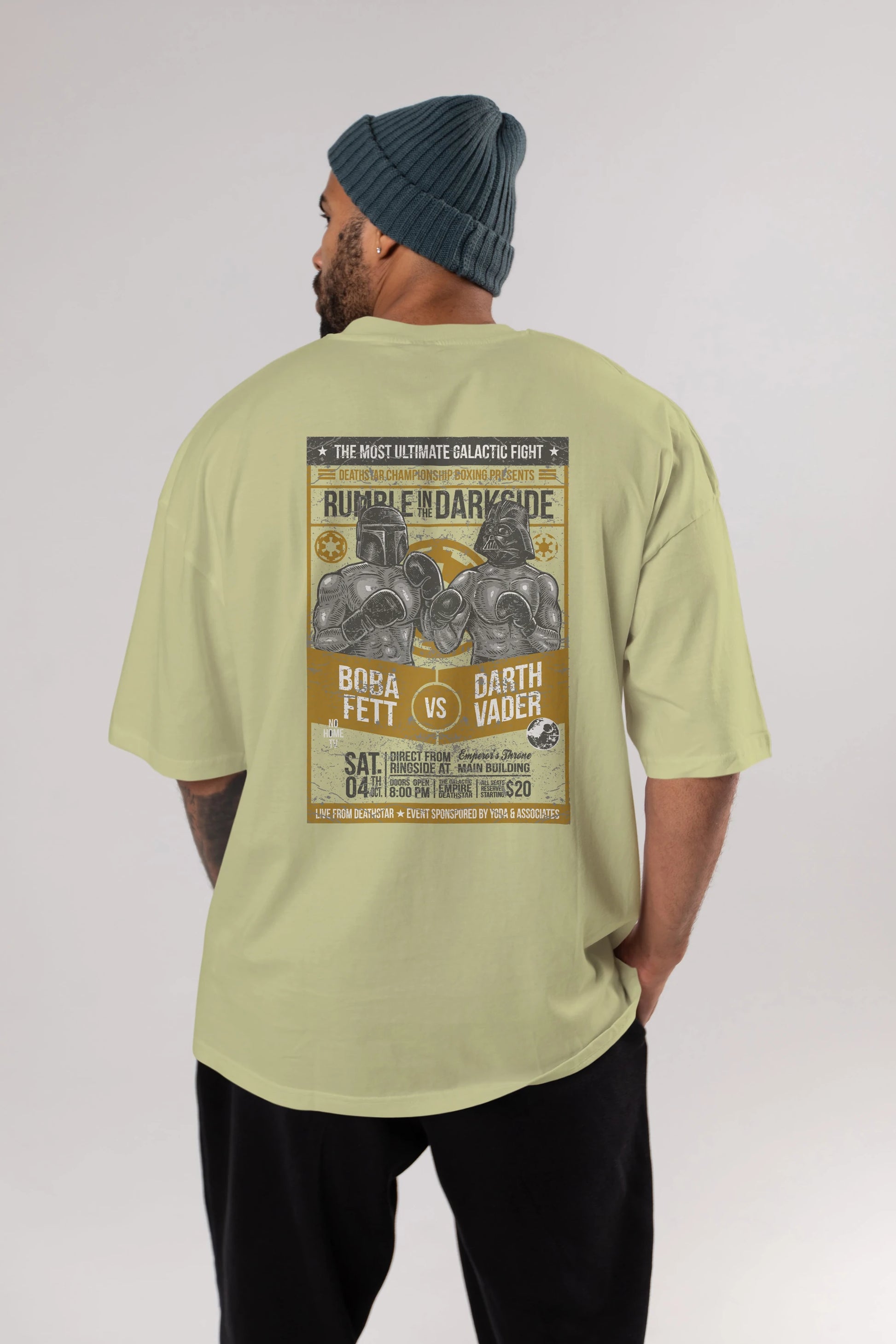 Rumble In The Darkside Arka Baskılı Oversize t-shirt Erkek Kadın Unisex %100 Pamuk