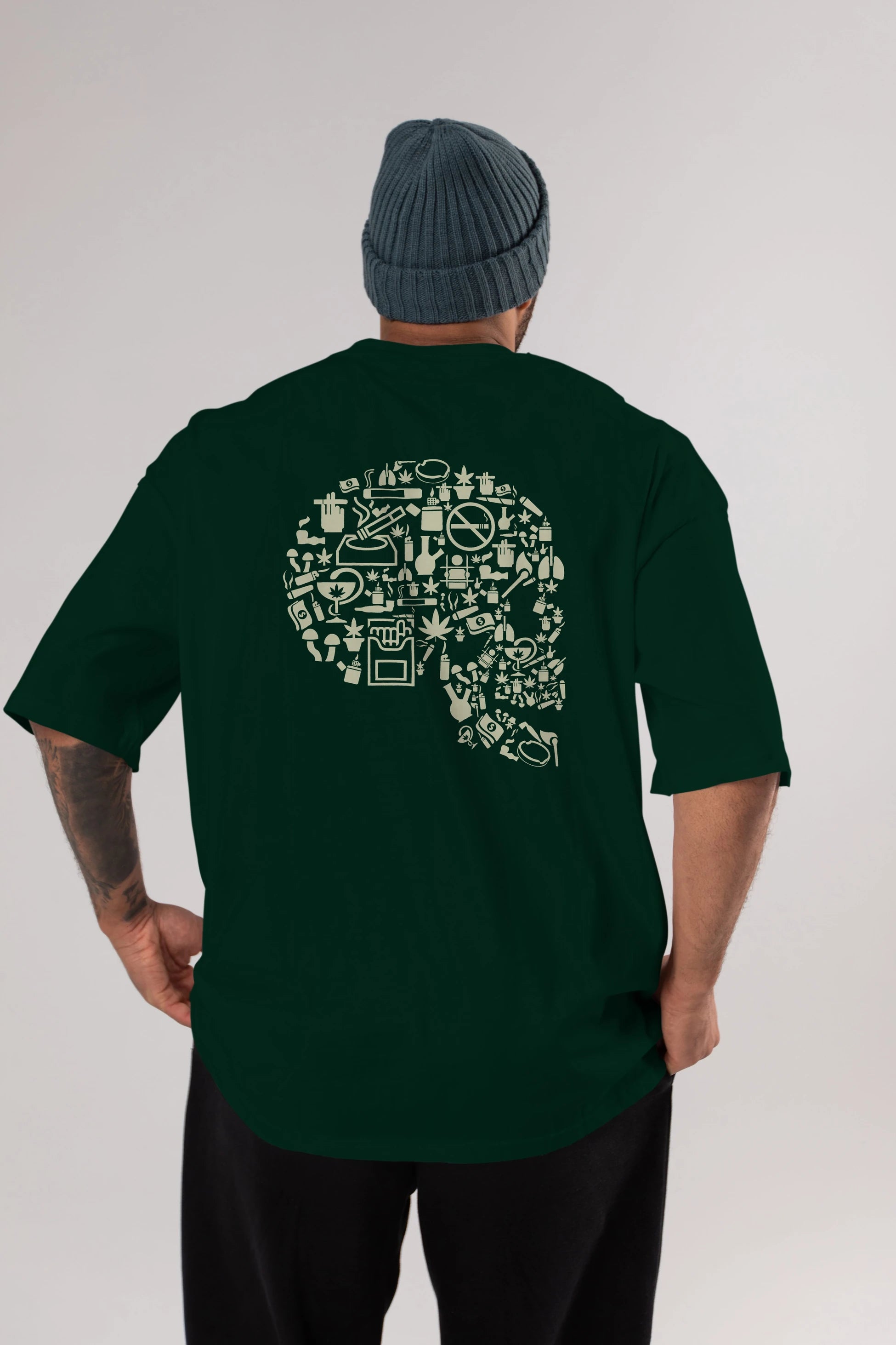 Smoking Kills Arka Baskılı Oversize t-shirt %100 pamuk Erkek Kadın Unisex