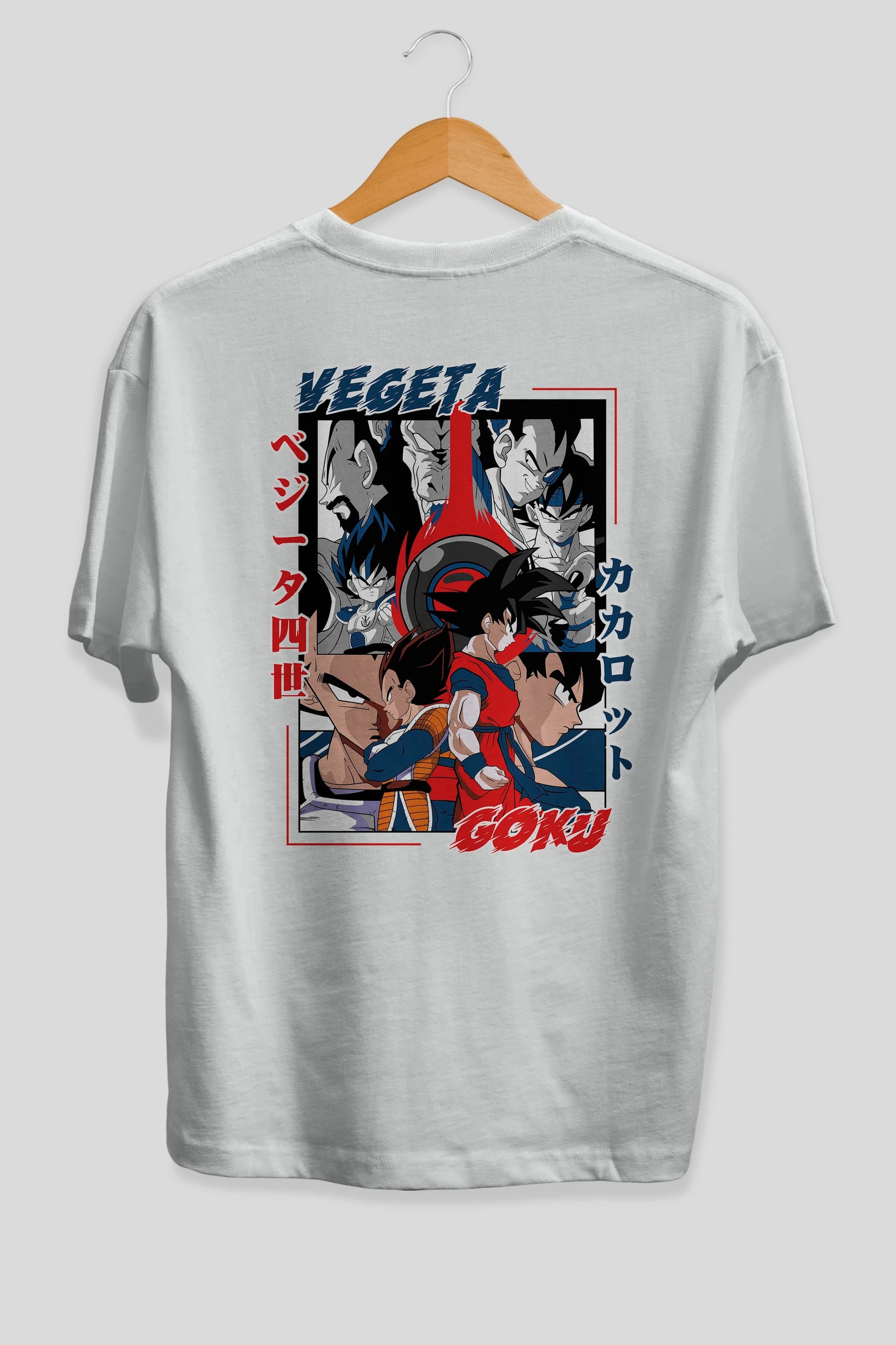 VEGETA VS GOKU Anime Arka Baskılı Oversize t-shirt Erkek Kadın Unisex