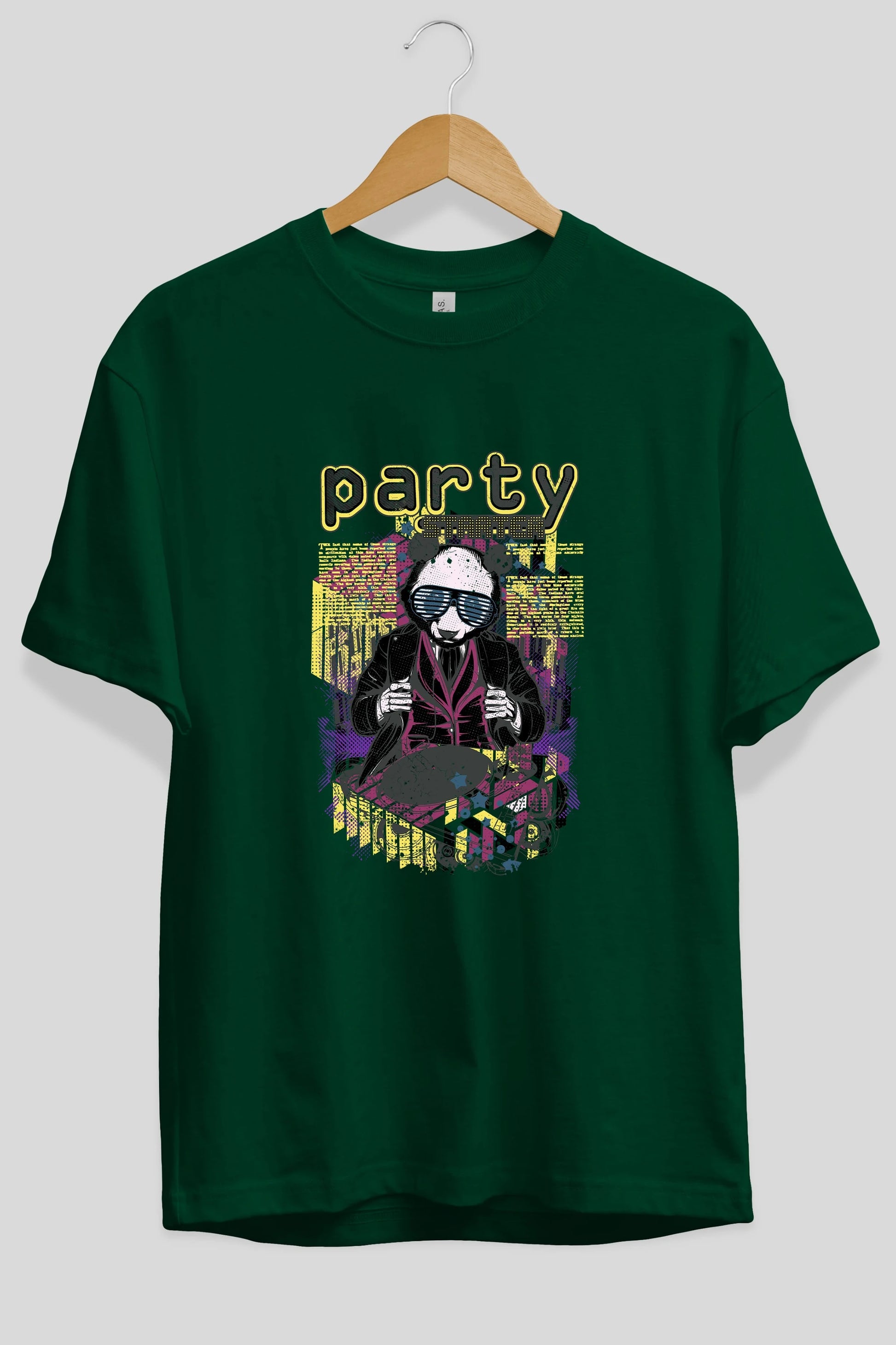 Party Starter Ön Baskılı Oversize t-shirt Erkek Kadın Unisex
