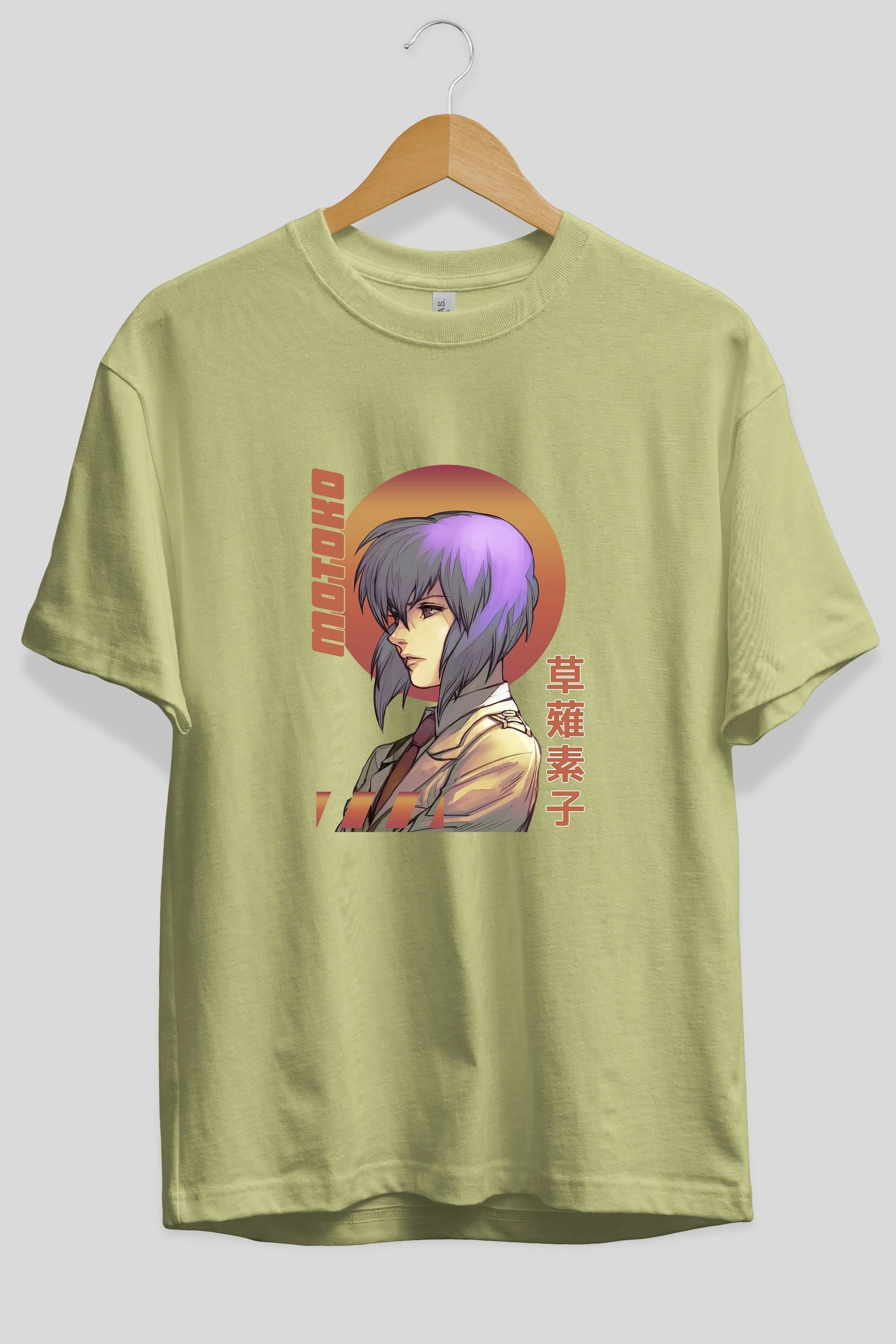 Motoko Kusanagi 10 Anime Ön Baskılı Oversize t-shirt %100 pamuk Erkek Kadın Unisex