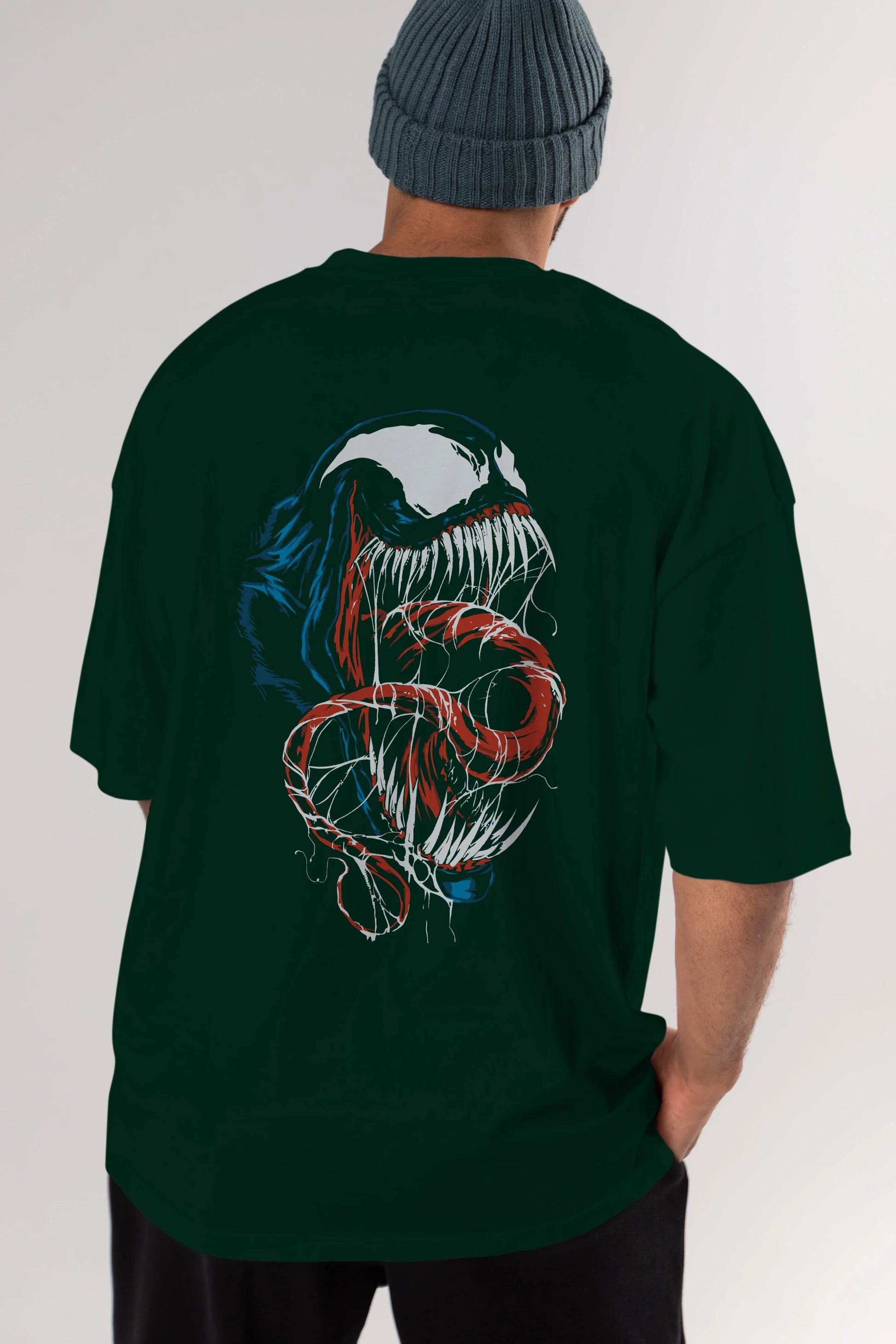 Venom (10) Arka Baskılı Oversize t-shirt Erkek Kadın Unisex %100 Pamuk Bisiklet Yaka tişort