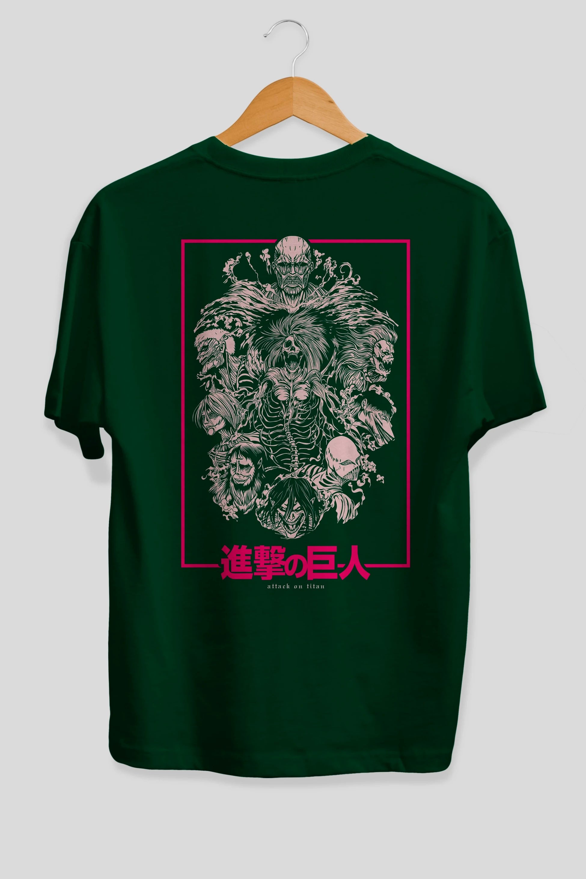 ATTACK ON TITANS Anime Arka Baskılı Oversize t-shirt Erkek Kadın Unisex
