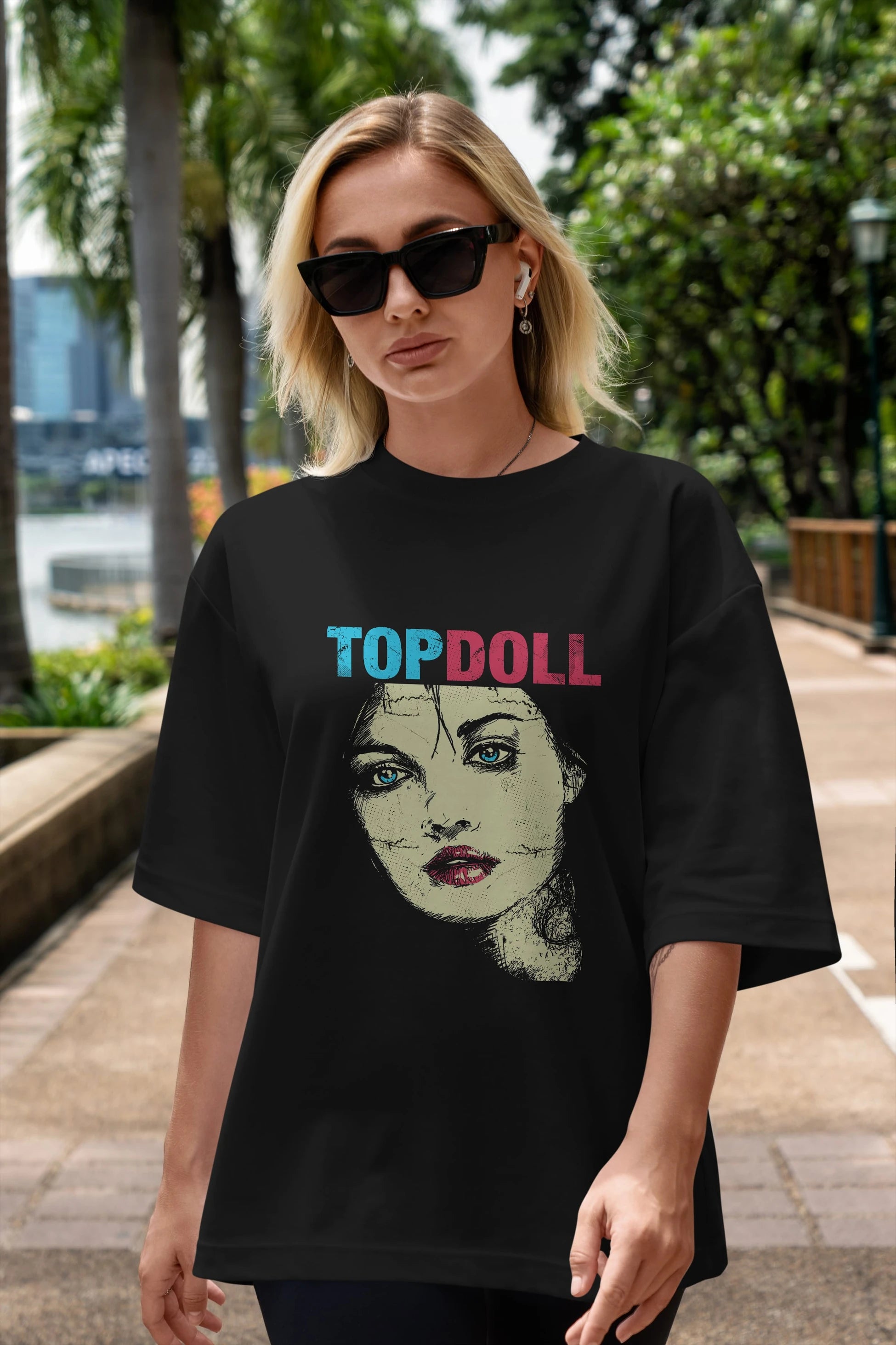 Topdoll Streetwear Ön Baskılı Oversize t-shirt Erkek Kadın Unisex
