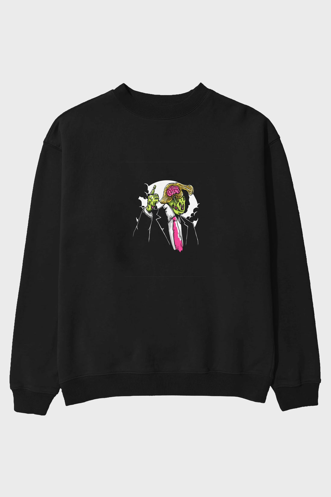Make Zombie Great Again Ön Baskılı Oversize Sweatshirt Erkek Kadın Unisex
