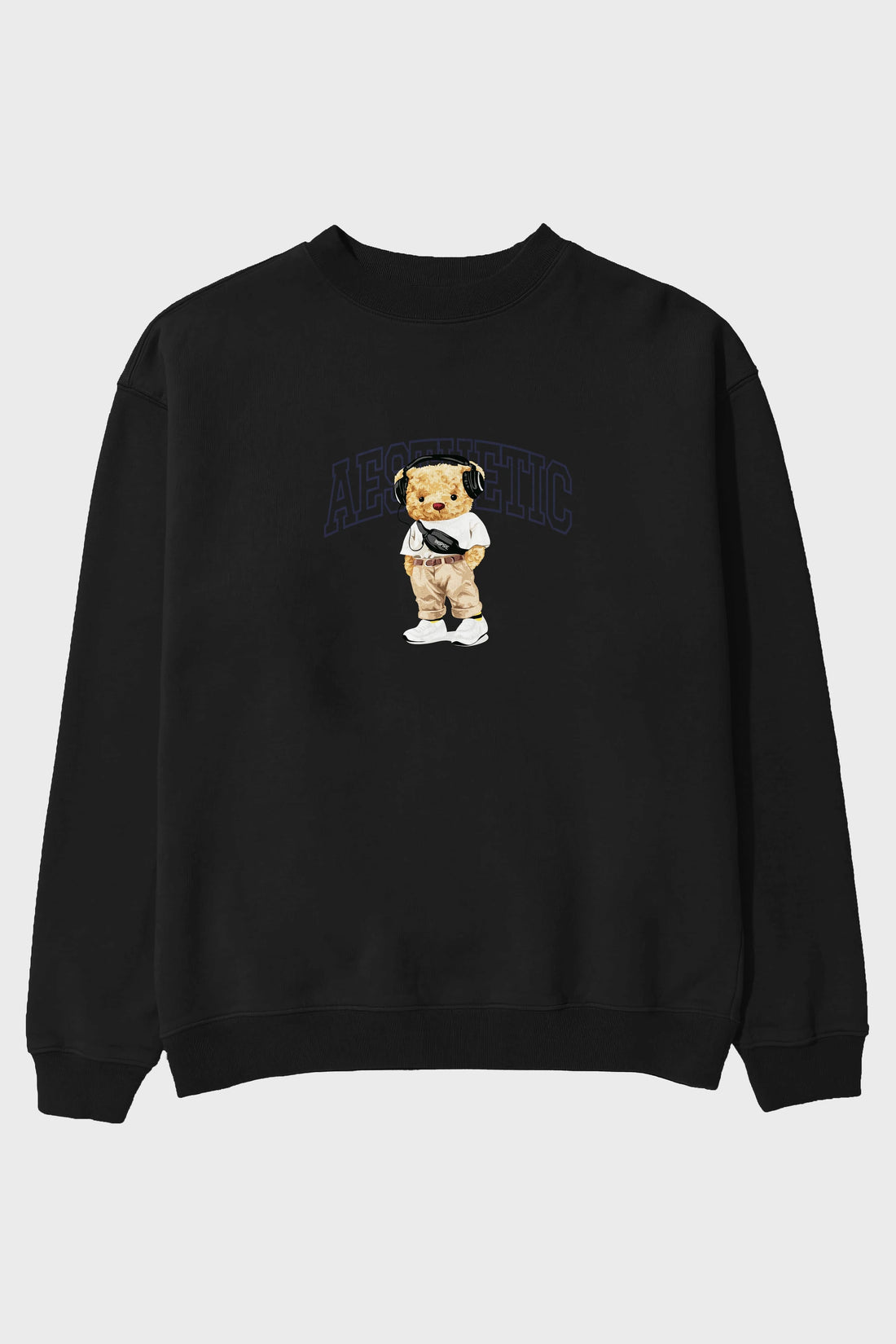Teddy Bear Aesthetıc Ön Baskılı Oversize Sweatshirt Erkek Kadın Unisex